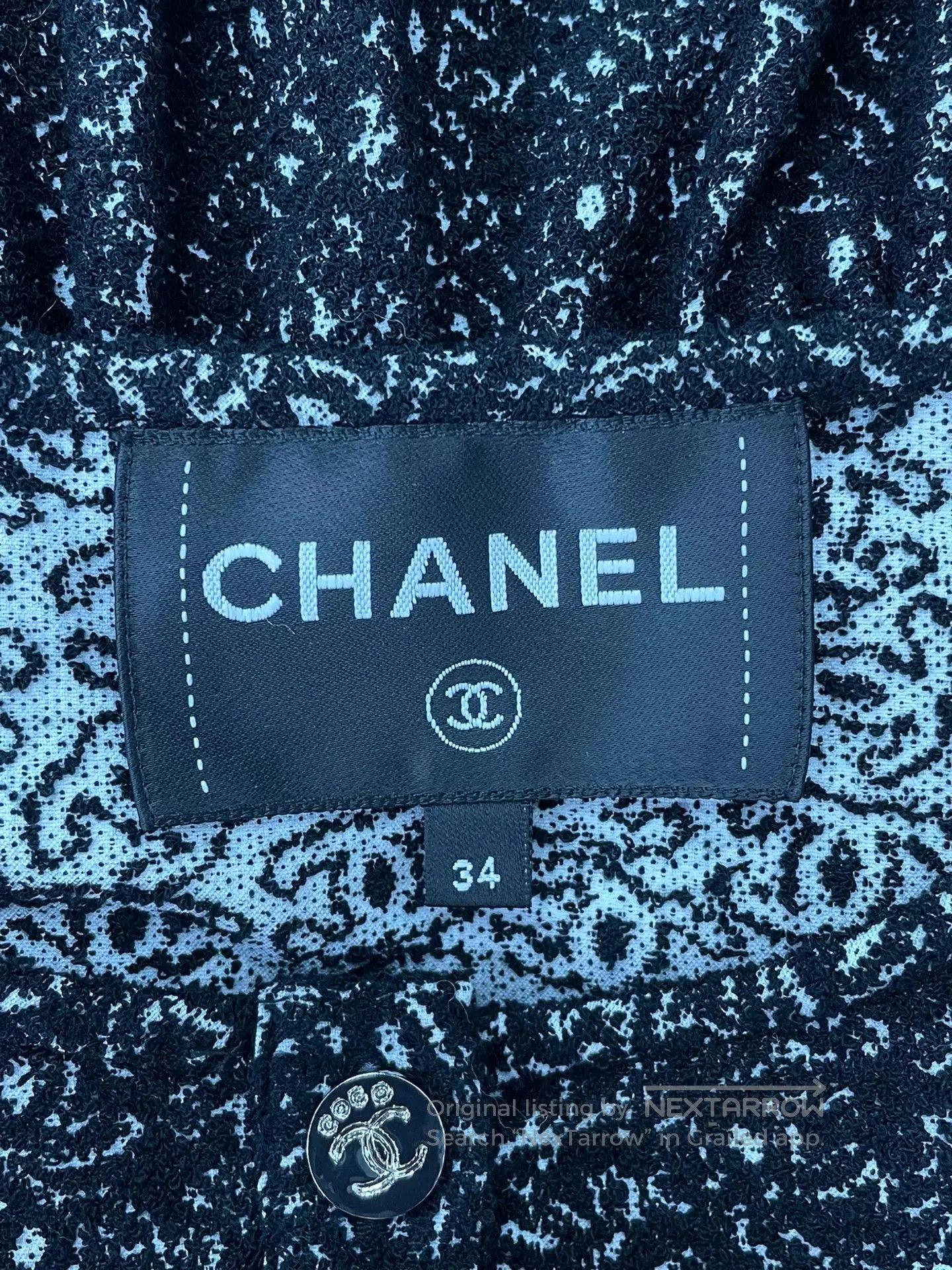 Chanel Chanel 25M Black Logo Print Dress. Size US 34 / EU 50 - 4 Thumbnail