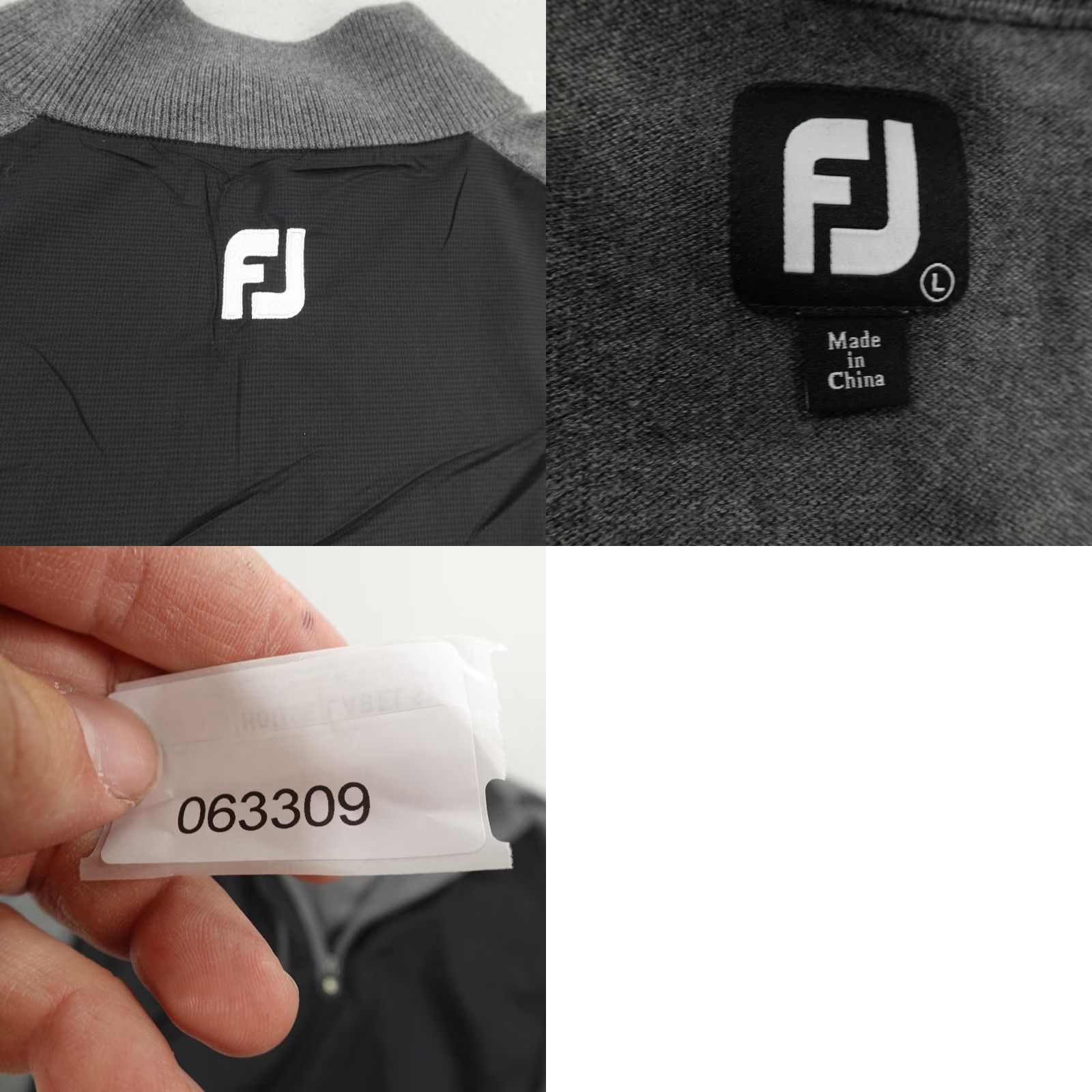 Footjoy FootJoy Sweater Windbreaker Hybrid Pullover 1/4 Zip Wool Blend Large Gray Black Size US L / EU 52-54 / 3 - 8 Thumbnail