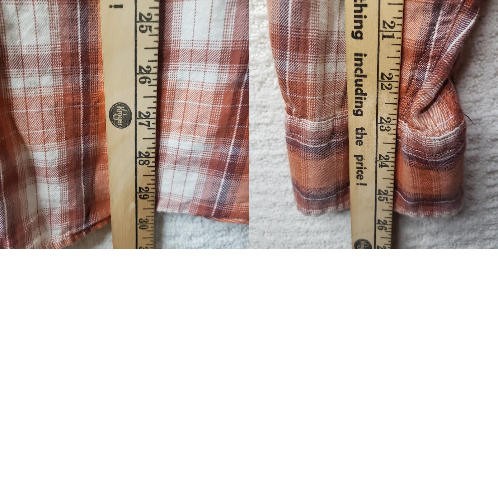 Levi's Levi's Orange Brown Plaid Pearl Snap Western Shirt Long Sleeve XXL Men Size US XXL / EU 58 / 5 - 9 Thumbnail