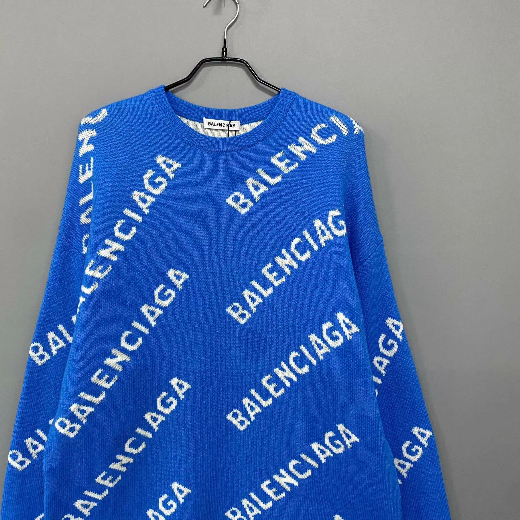 Balenciaga BALENCIAGA Blue All-Over Print Knit Top M Size US M / EU 48-50 / 2 - 2 Thumbnail