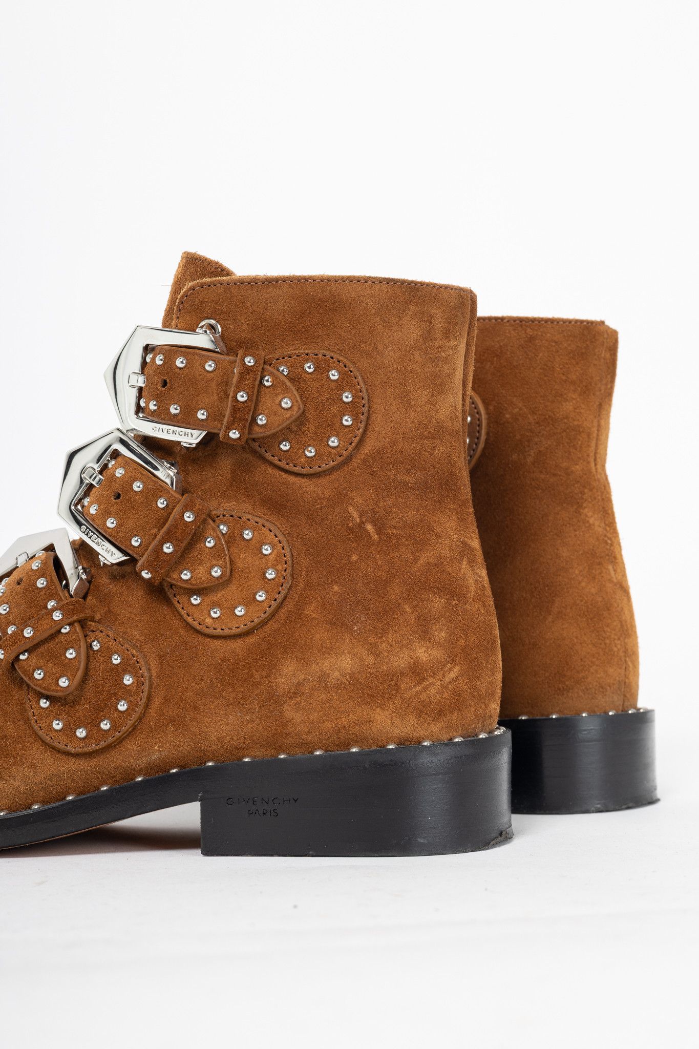 Givenchy Givenchy Elegant Prue Brown Suede Studded Buckle Ankle Boots Size US 6 / IT 36 - 8 Thumbnail