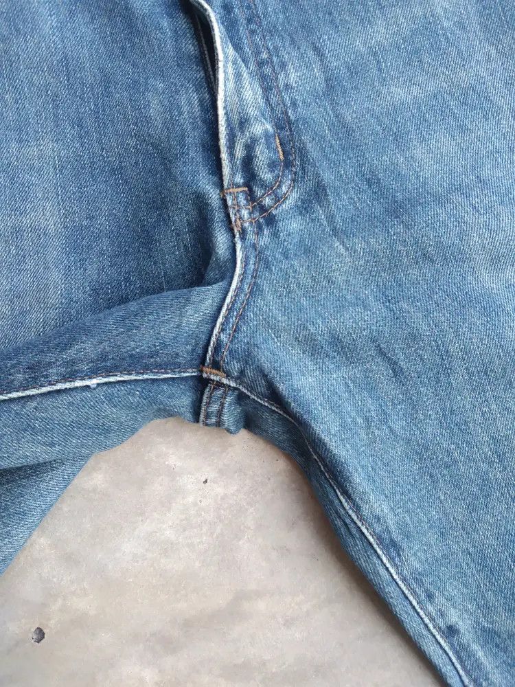 Japanese Brand Vintage Edwin Faded Blue Distressed Jeans 33x30 Size US 33 - 5 Thumbnail