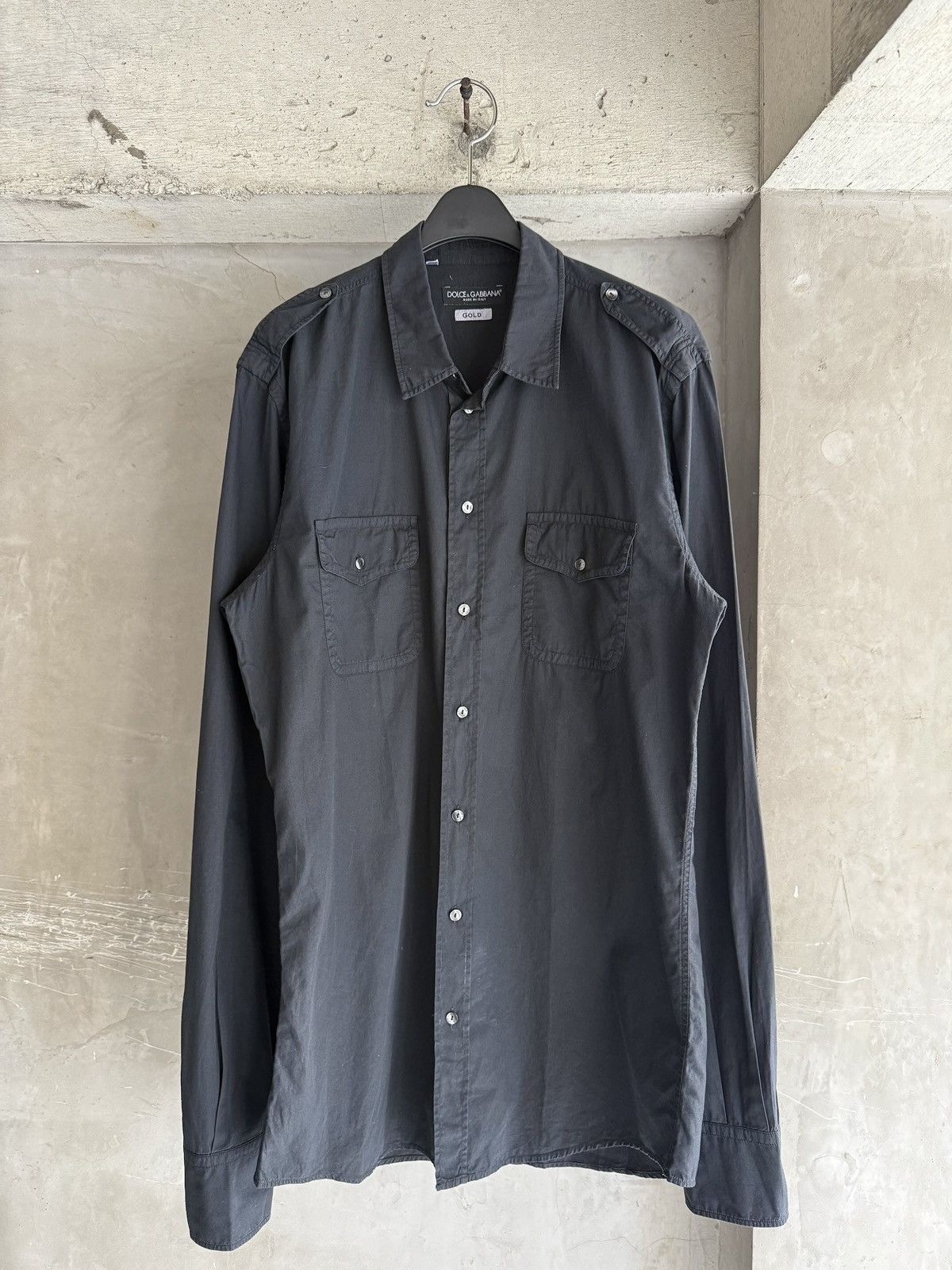 Dolce & Gabbana DOLCE&GABBANA Archive Oversized Black Military Shirt Size US M / EU 48-50 / 2 - 1 Thumbnail
