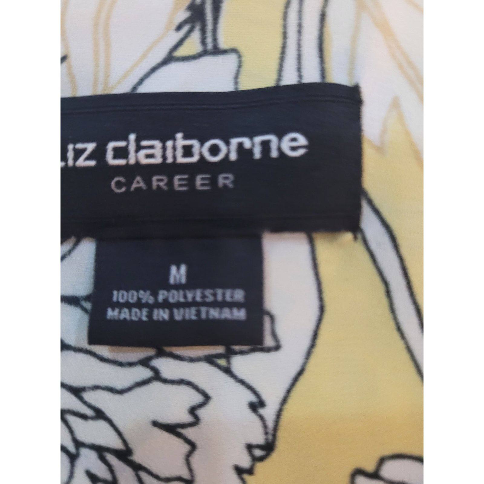Liz Claiborne Liz Claiborne Blouse Yellow/Black Sleeveless V Neck Sz M Size M / US 6-8 / IT 42-44 - 5 Thumbnail