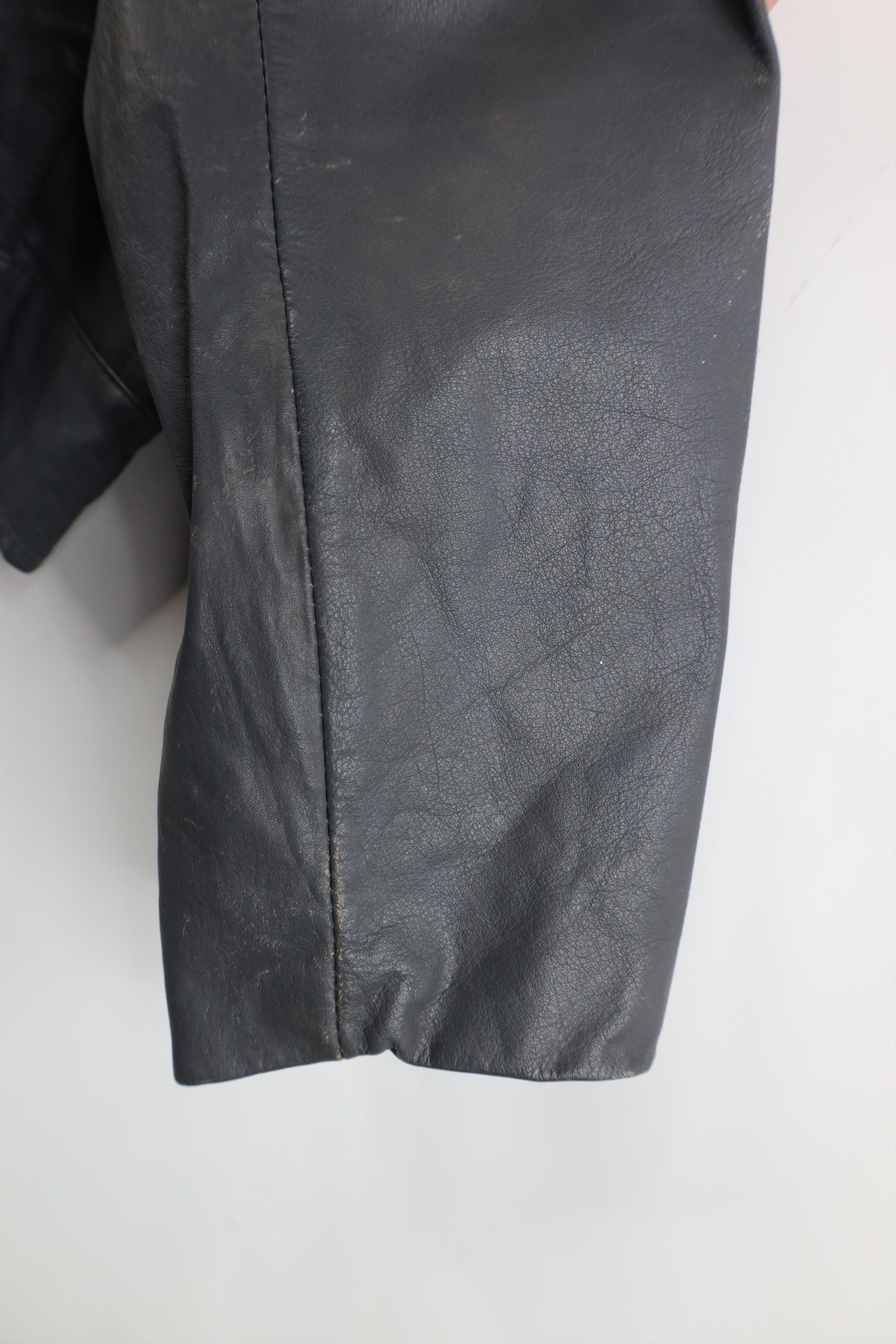 Vintage Vintage 80s 90s Streetwear Leather Racer Bomber Jacket Gray Size US XL / EU 56 / 4 - 4 Thumbnail