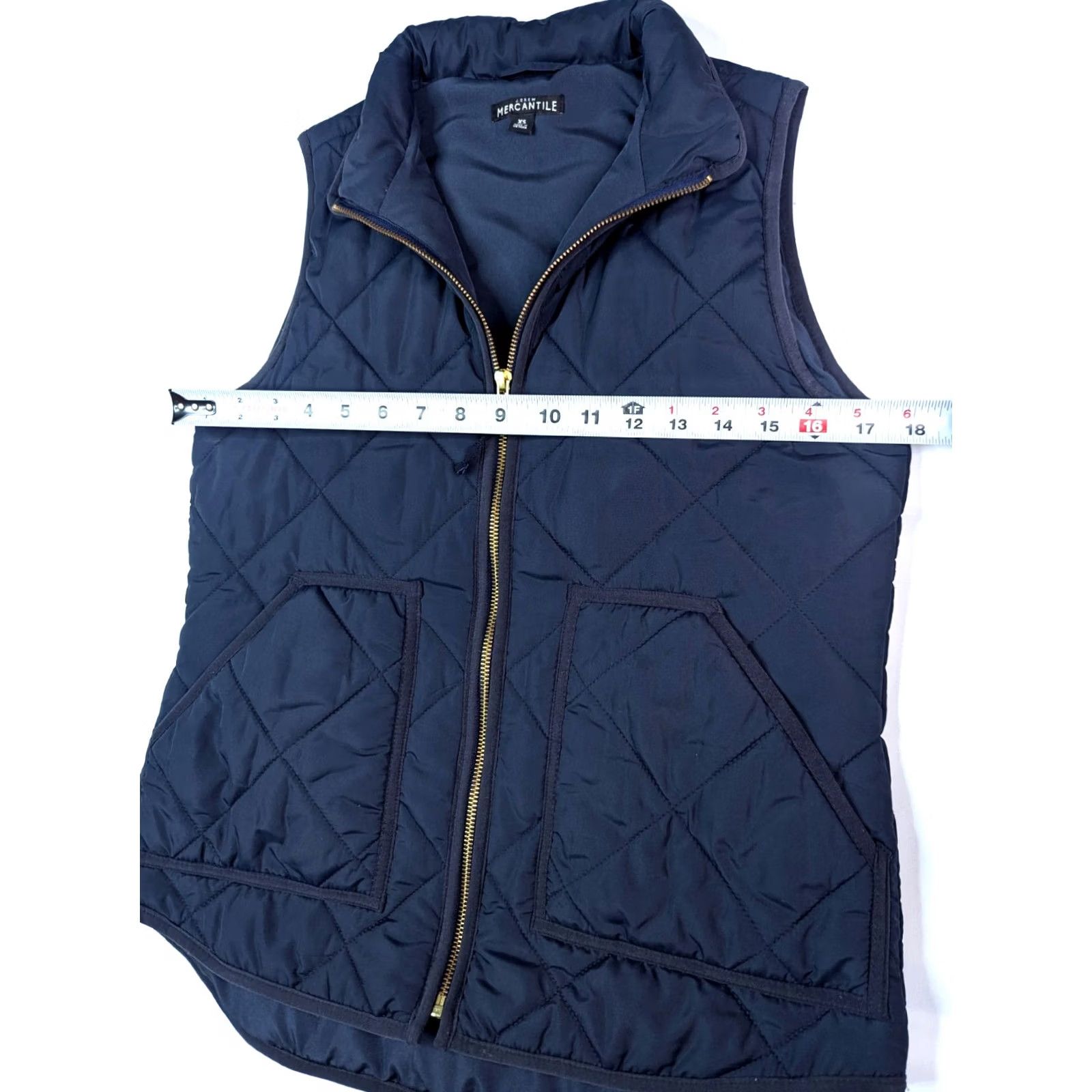 J.Crew J. Crew Quilted Vest Men XS Navy Blue Insulated Lightweight Pockets Zip Mid-Length Jacket Coat Outerwear Size US XS / EU 42 / 0 - 3 Thumbnail