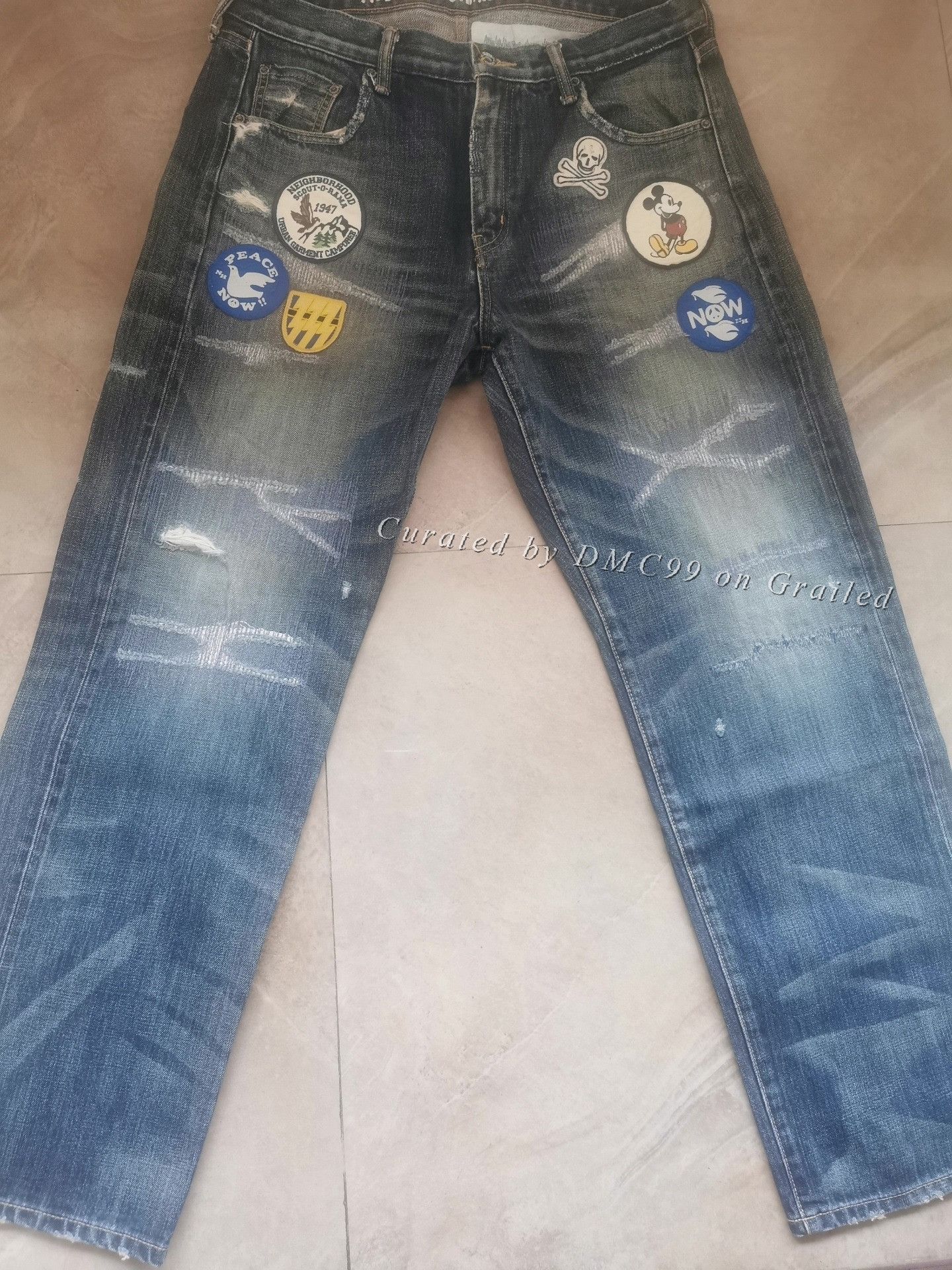 Disney × Neighborhood Neighborhood x Disney Denim Patched Jeans