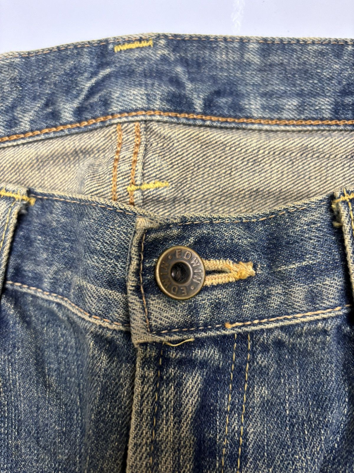 Kapital EDWIN 505XX MUD WASH SELVEDGE BAGGY DISTRESSED DENIM JEANS Size US 31 - 9 Thumbnail