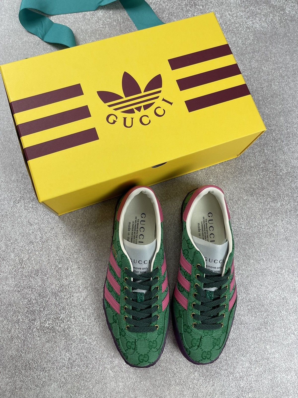 Gucci Adidas x Gucci Gazelle Green GG Monogram Sneakers Size 38 Size US 6.5 / IT 36.5 - 2 Thumbnail