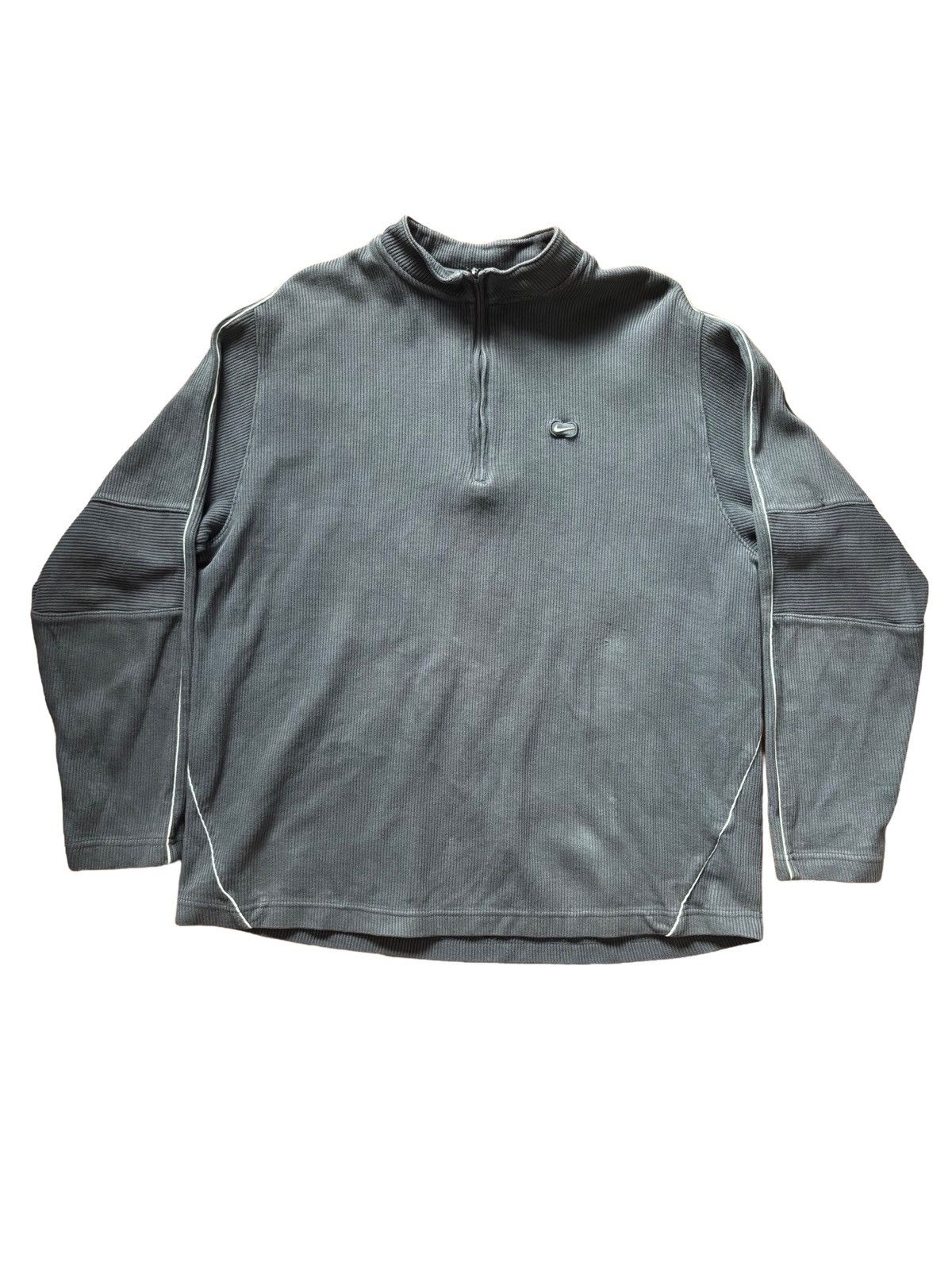 Nike Nike Gray Cotton Quarter Zip Sweatshirt Size US L / EU 52-54 / 3 - 1 Thumbnail