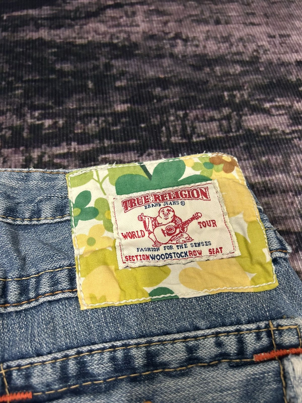 True Religion True Religion Patch work Spiral Flare Jeans Size US 27 - 13 Thumbnail
