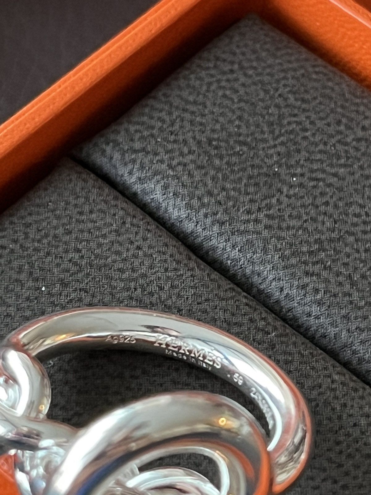 Hermes Rare Brand New Hermes Iconic Croisette Logo Ring 59 Size ONE SIZE - 15 Thumbnail