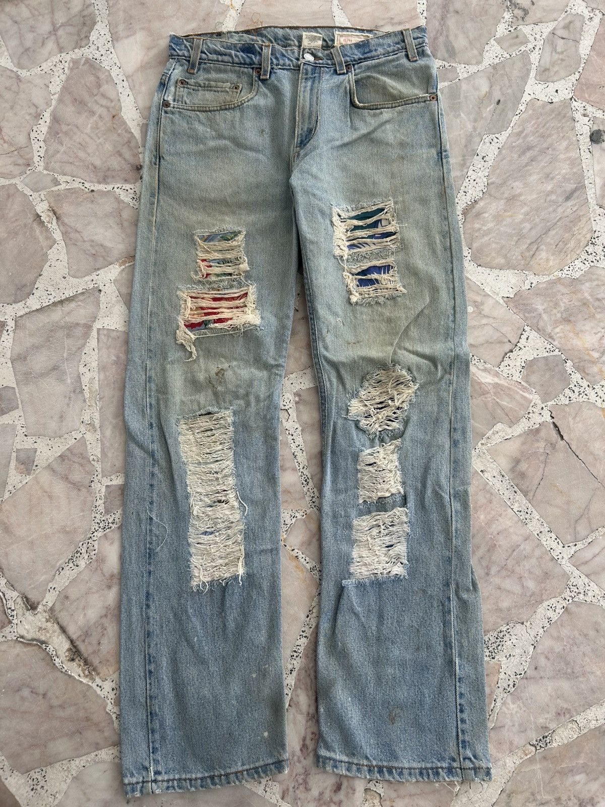 Levi's Levis 505 Vintage Ripped Jeans Size US 31 - 1 Thumbnail