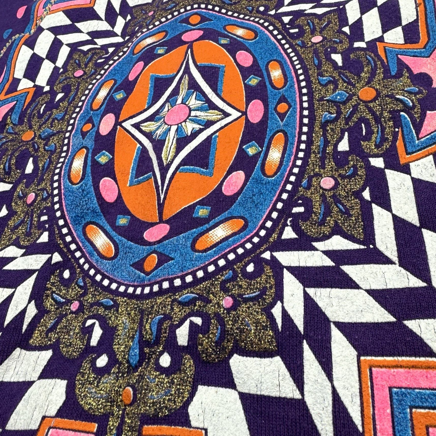 Jerzees VINTAGE Jerzees Sweatshirt Woman’s Medium Purple 90s Art Pullover Crew Neck Glitter Casual Womens 90s Jerzees Sweatshirt Size M / US 6-8 / IT 42-44 - 3 Thumbnail