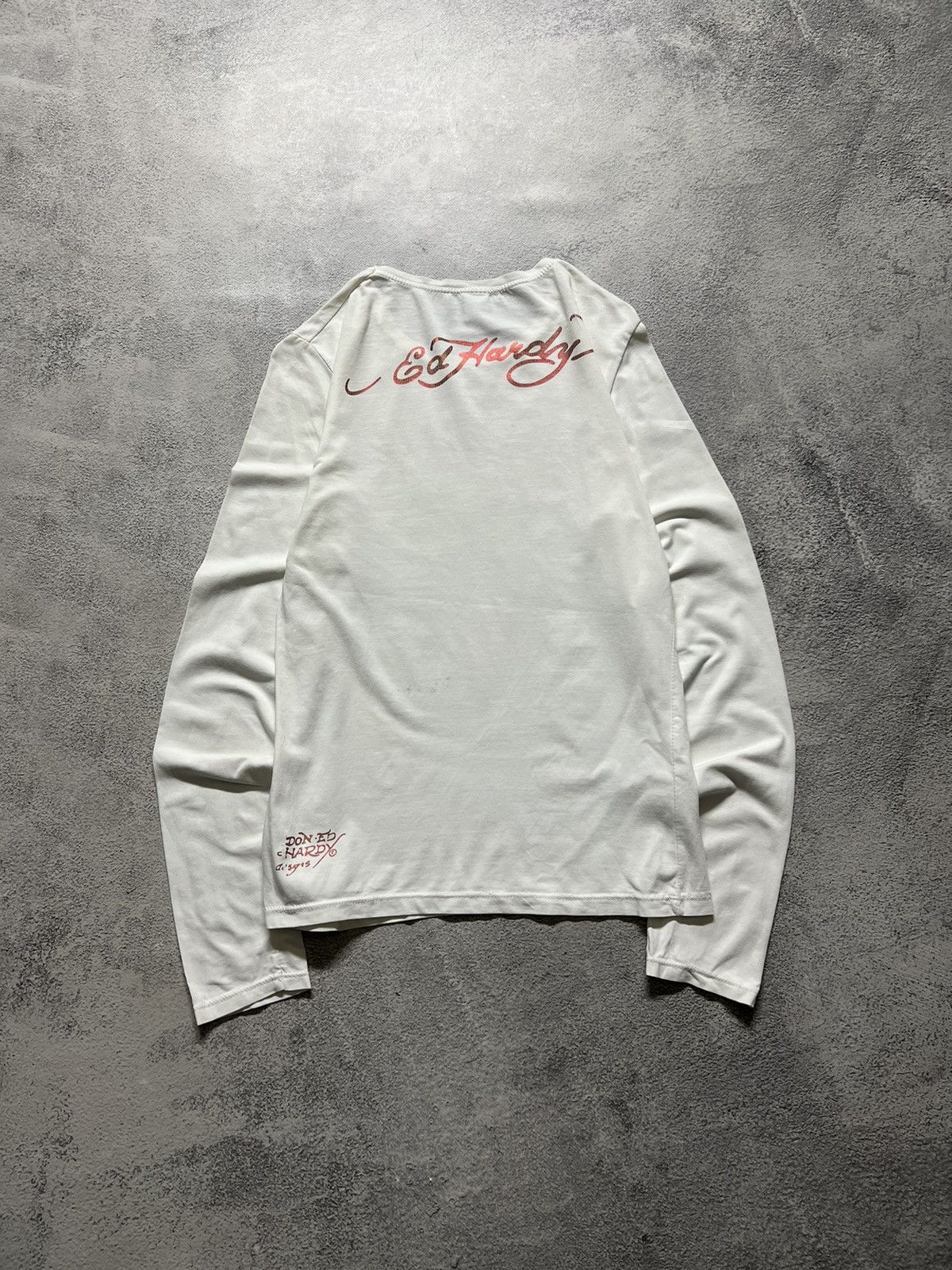 Ed Hardy Vintage Y2k Ed Hardy Dead Or Alive ☠️🌹 Rare Long Sleeve 00’s Size L / US 10 / IT 46 - 8 Thumbnail