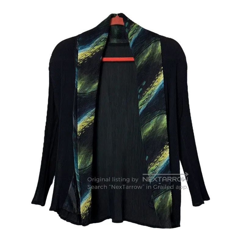 Issey Miyake Issey Miyake Vintage Black-Green Gradient Pleated Long Sle Size M / US 6-8 / IT 42-44 - 2 Thumbnail