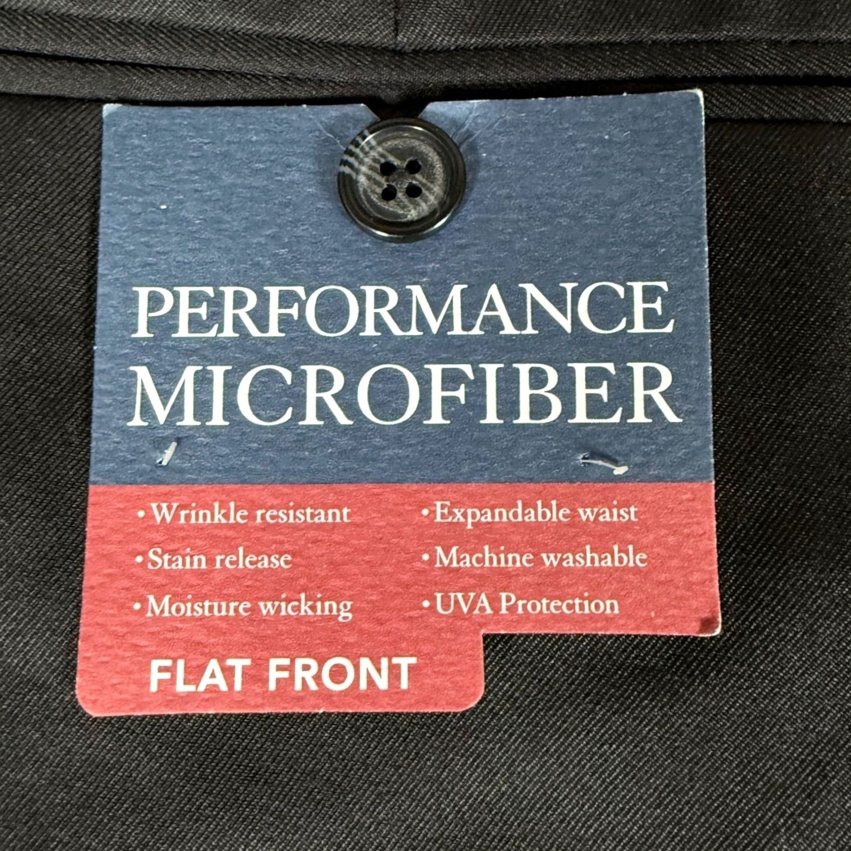 Croft & Barrow Mens Croft & Barrow Dress Pants Flat Front Classic Fit 36x32 Black Polyester Microfiber Wrinkle Resistant Moisture Wicking Expandable Waist UVA Size US 36 / EU 52 - 7 Thumbnail