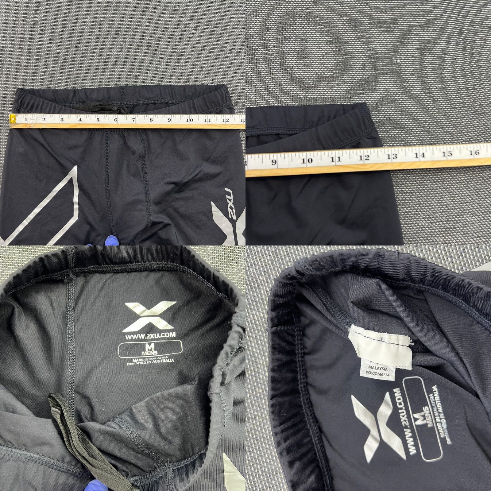 2XU 2XU Mens 7/8 Compression Pants M Medium Black Tights Capri Spandex Elite Performance Athletic Pants Mens Track Style Sports Activewear Clothing Size US 31 - 8 Thumbnail