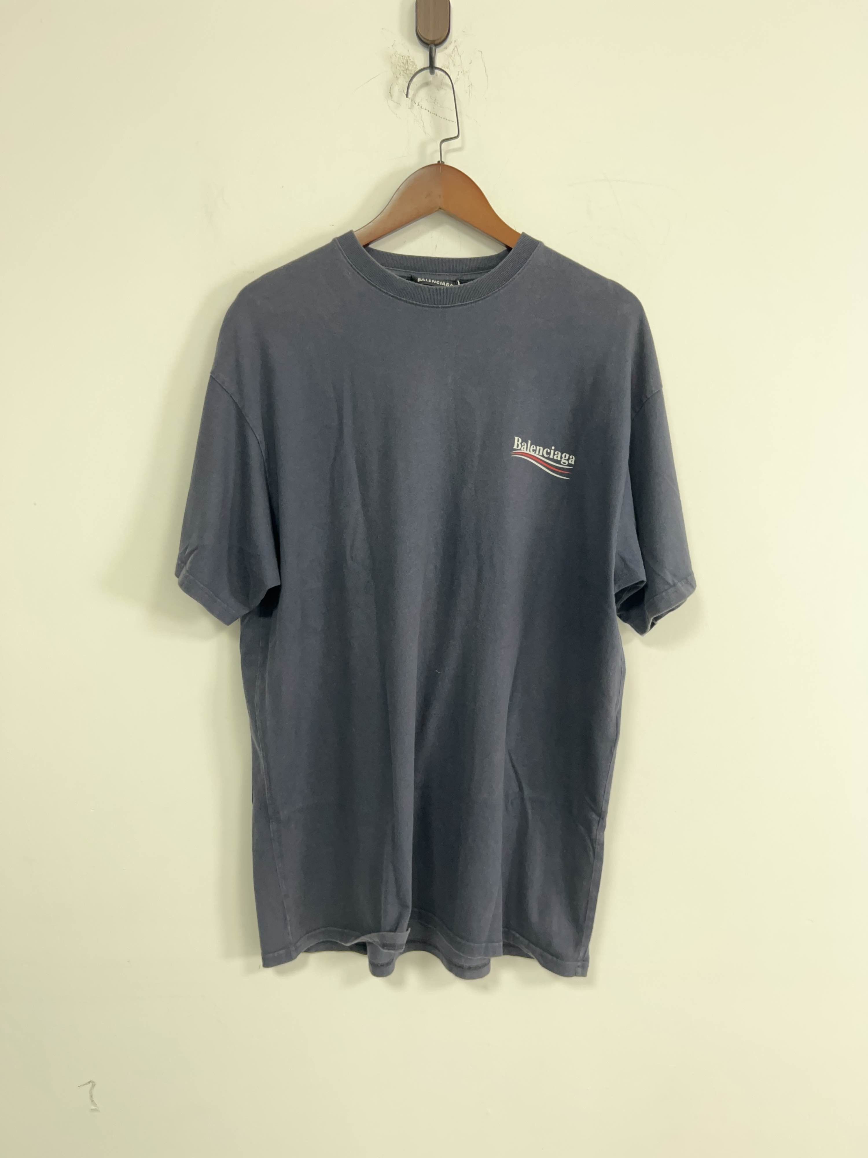 Balenciaga Balenciaga Wave Logo T-Shirt Navy M Size US M / EU 48-50 / 2 - 1 Thumbnail