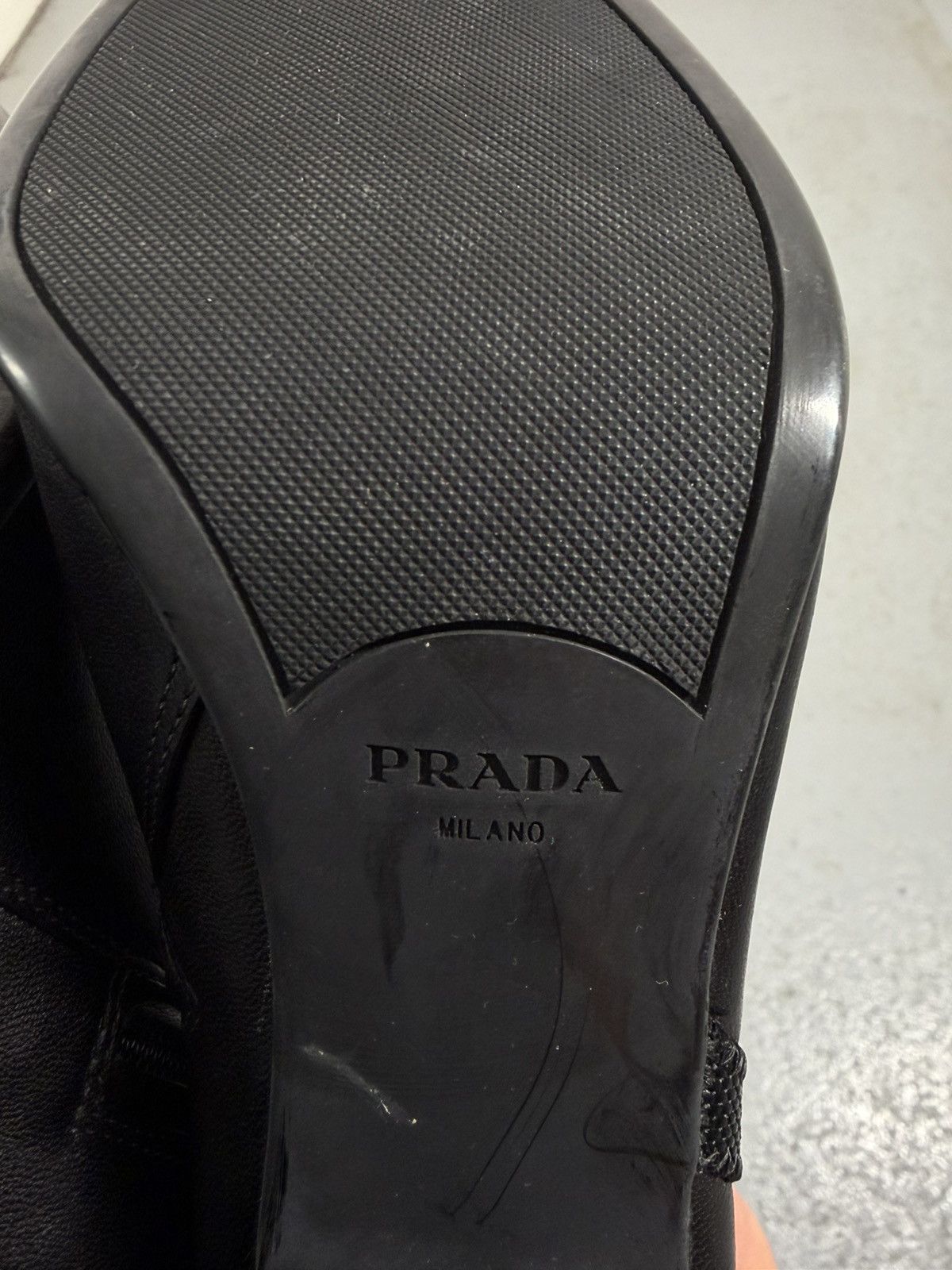 Prada Vintage 00s Prada Ankle Leather Heel Boots Size US 7.5 / IT 37.5 - 13 Thumbnail