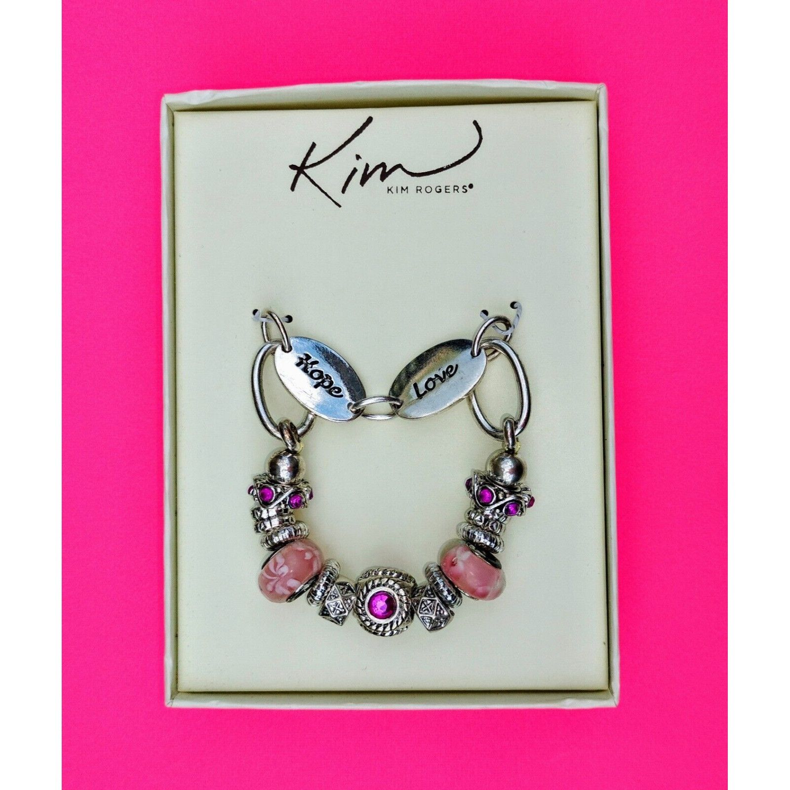 Designer Kim Rogers Bangle Bracelet Silver Tone Jewelry Inspiration C Size ONE SIZE - 1 Thumbnail