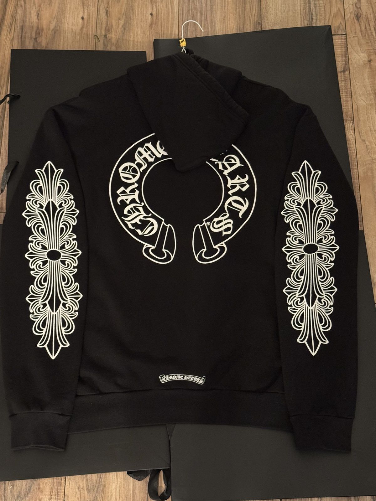 Chrome Hearts Chrome Hearts Floral Cross Horseshoe Hoodie Black