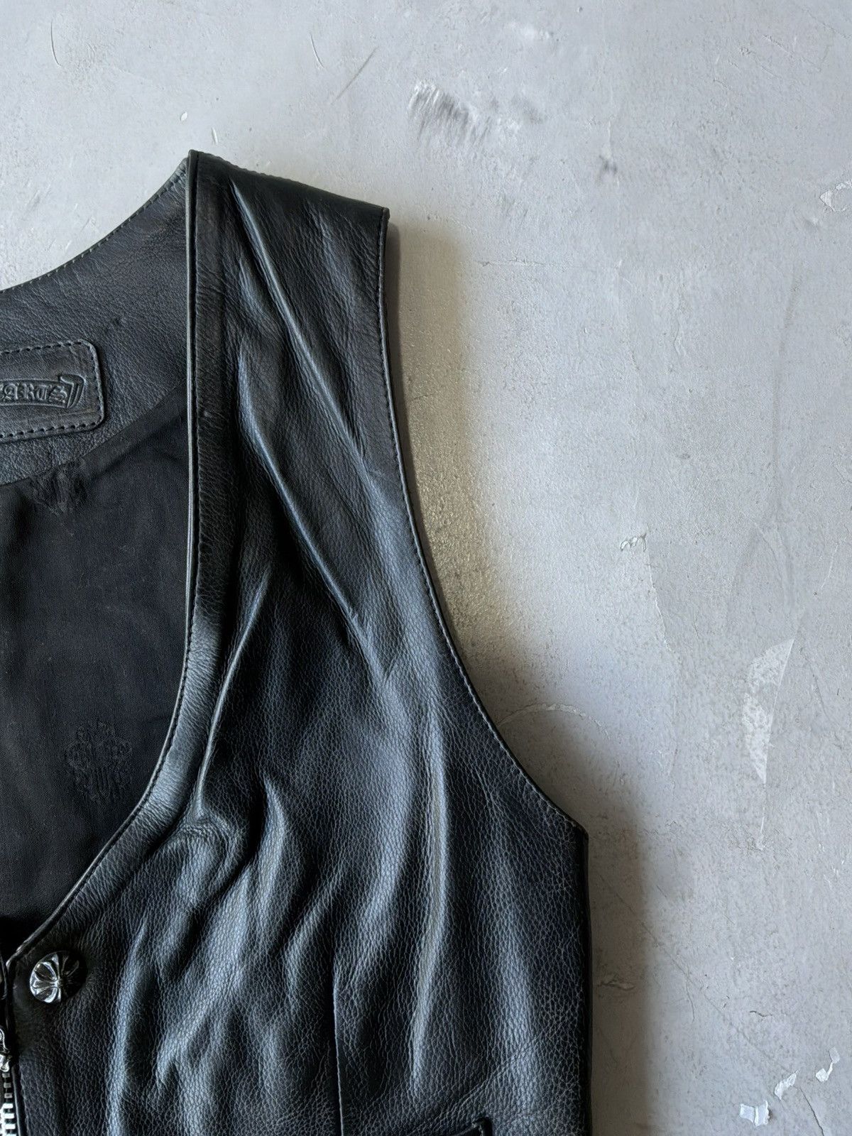 Chrome Hearts 90s Chrome Hearts - Filigree Cross Leather Vest Size US S / EU 44-46 / 1 - 5 Thumbnail