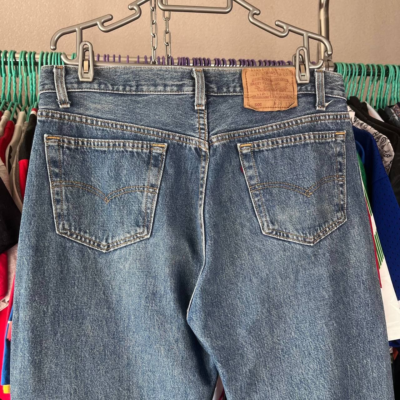 Levi's Vintage 90s Levis 501 Distressed Button Fly Blue Denim Pants Size US 36 / EU 52 - 6 Thumbnail