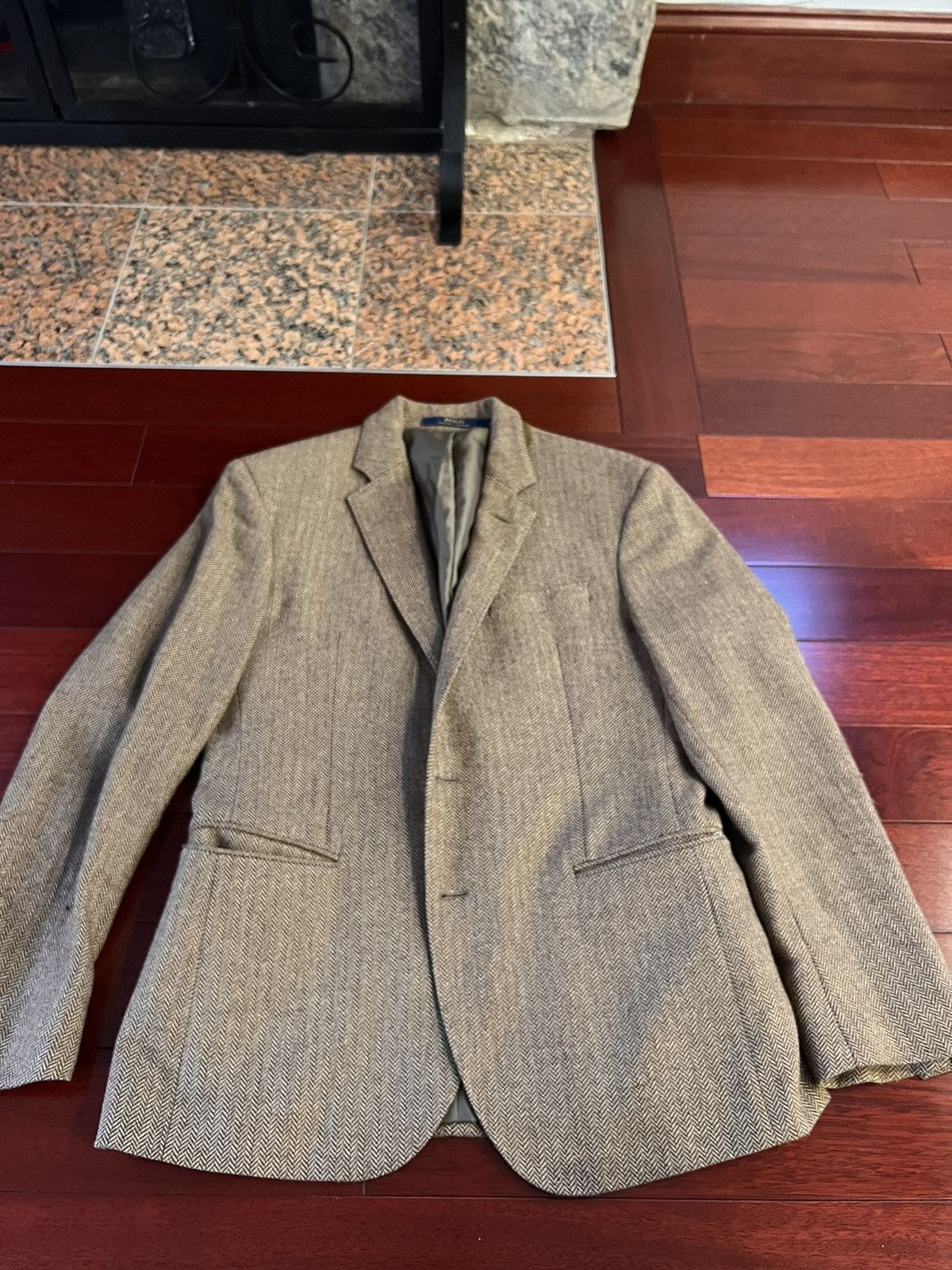 Polo Ralph Lauren Herringbone Tweed Sport Coat Size 38S - 1 Thumbnail