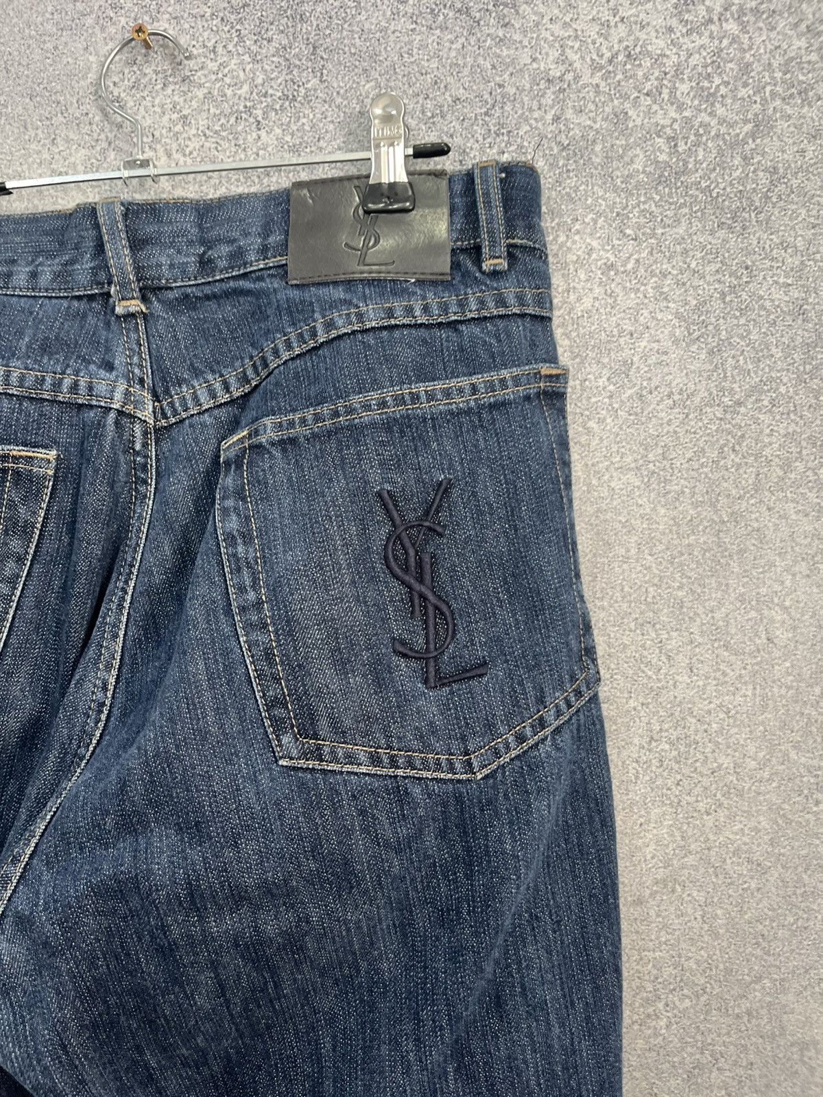 Yves Saint Laurent Vintage Yves Saint Lauren Big Logo Distressed Jeans YSL Size US 32 / EU 48 - 5 Thumbnail