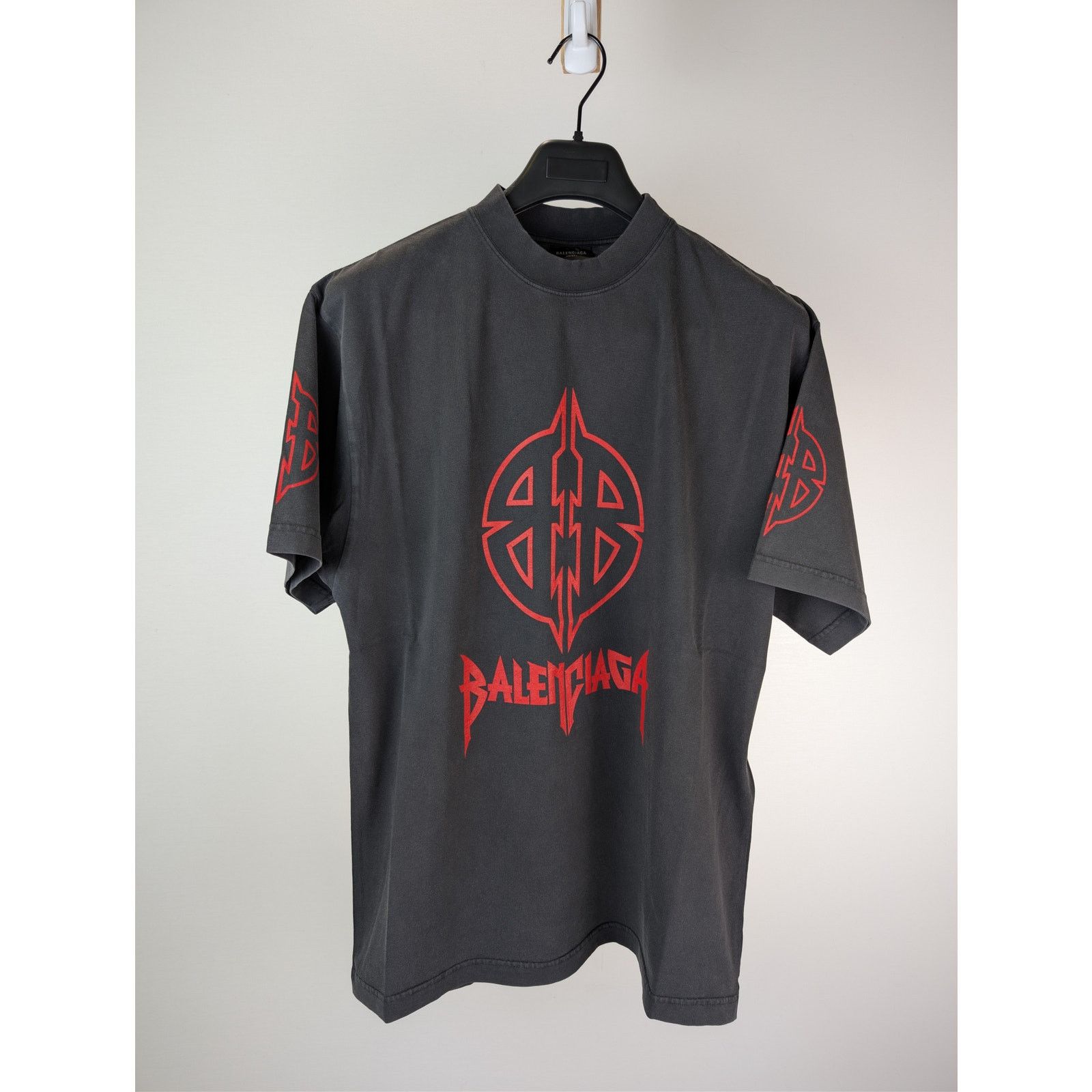 Balenciaga o1rshd1 Q:2 / Metal BB Vintage Jersey Medium Fit T-Shirt Size US M / EU 48-50 / 2 - 2 Thumbnail