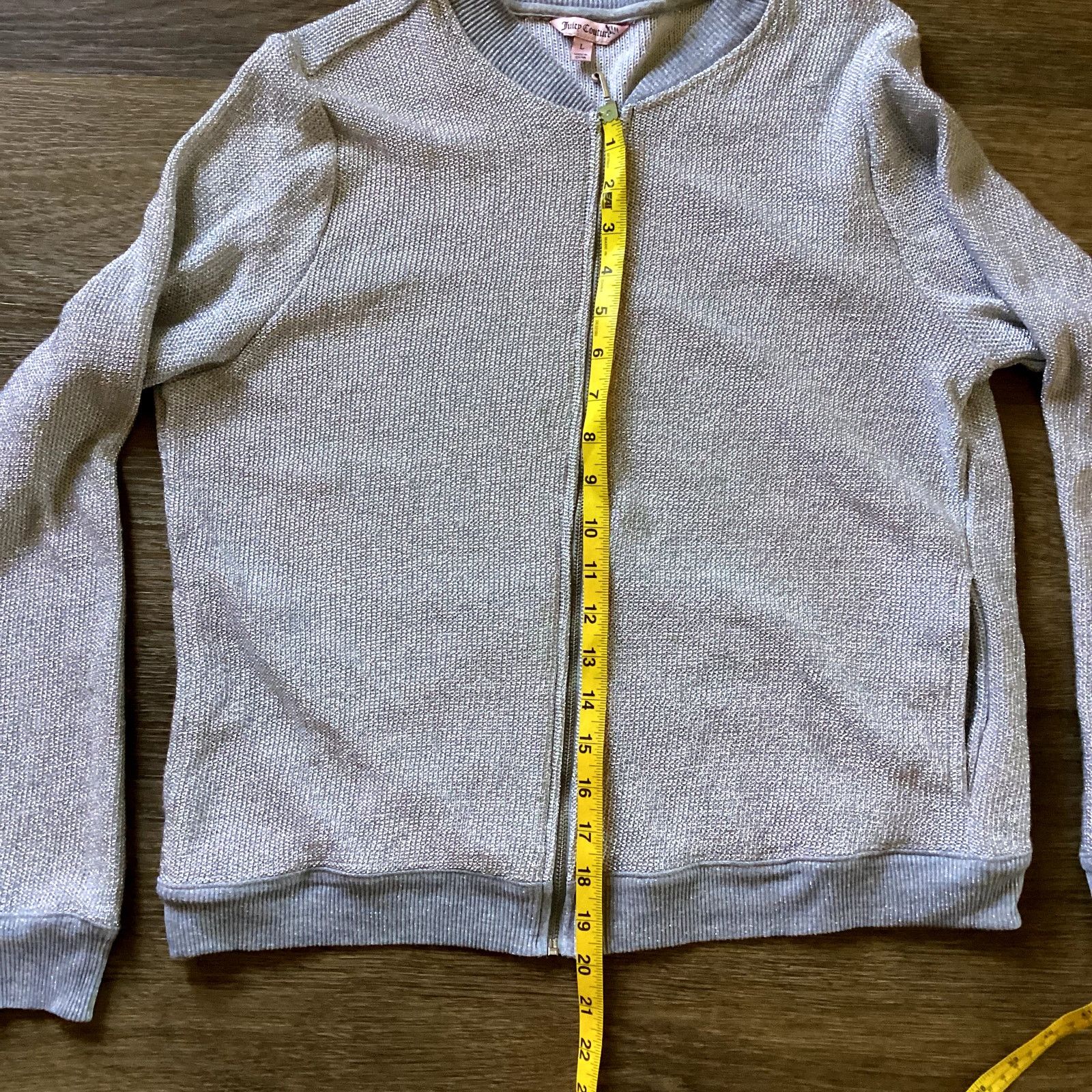 Juicy Couture Juicy Couture Silver Full Zip Cardigan Size L / US 10 / IT 46 - 5 Thumbnail