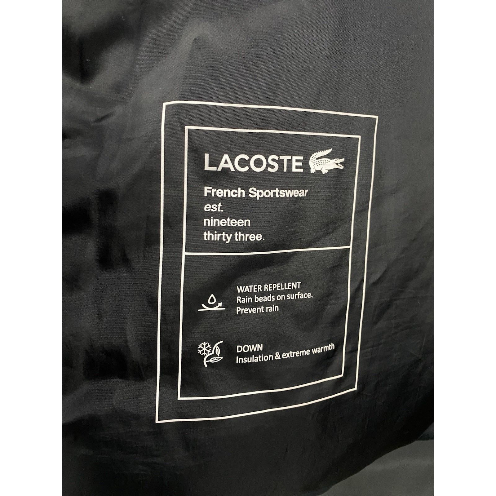 Lacoste Lacoste Big Logo Men's Black Down Insulated Puffer Jacket Si Size US XL / EU 56 / 4 - 17 Thumbnail