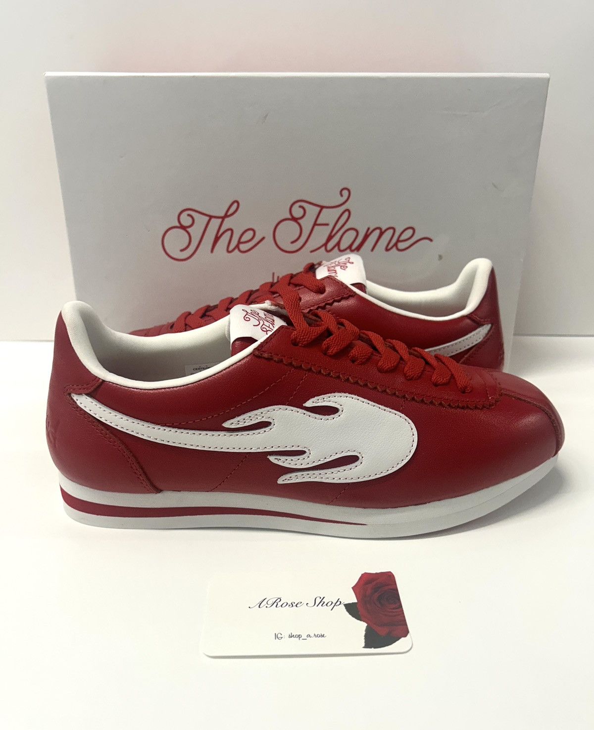 YG 4 Hunnid Block Runner The Flame Shoes‎ Men\'s Size 7 White Red Sneakers yg main image 3