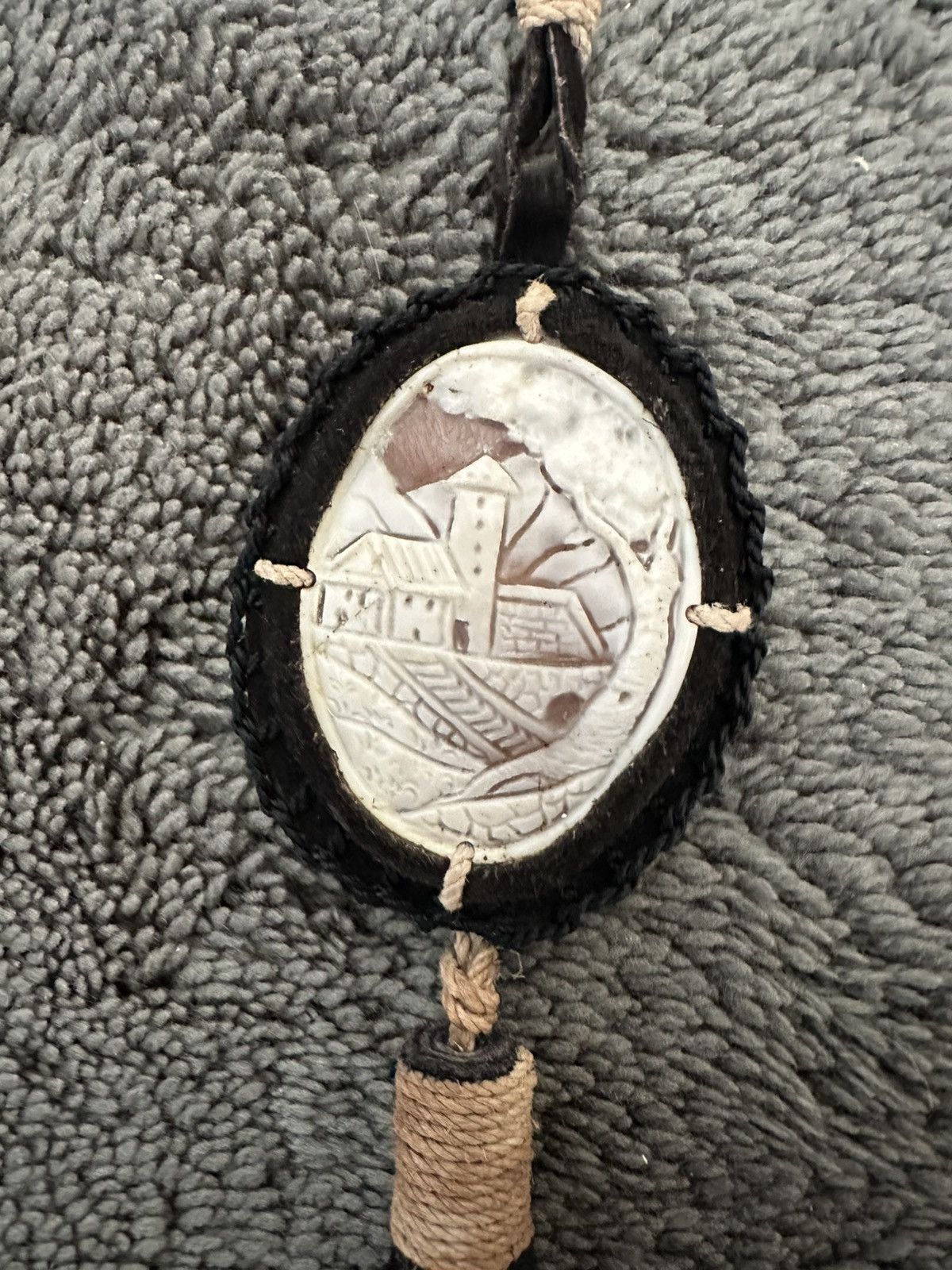 Prada Archive Prada Spring 1994 Suede Cameo Necklace Size ONE SIZE - 3 Thumbnail