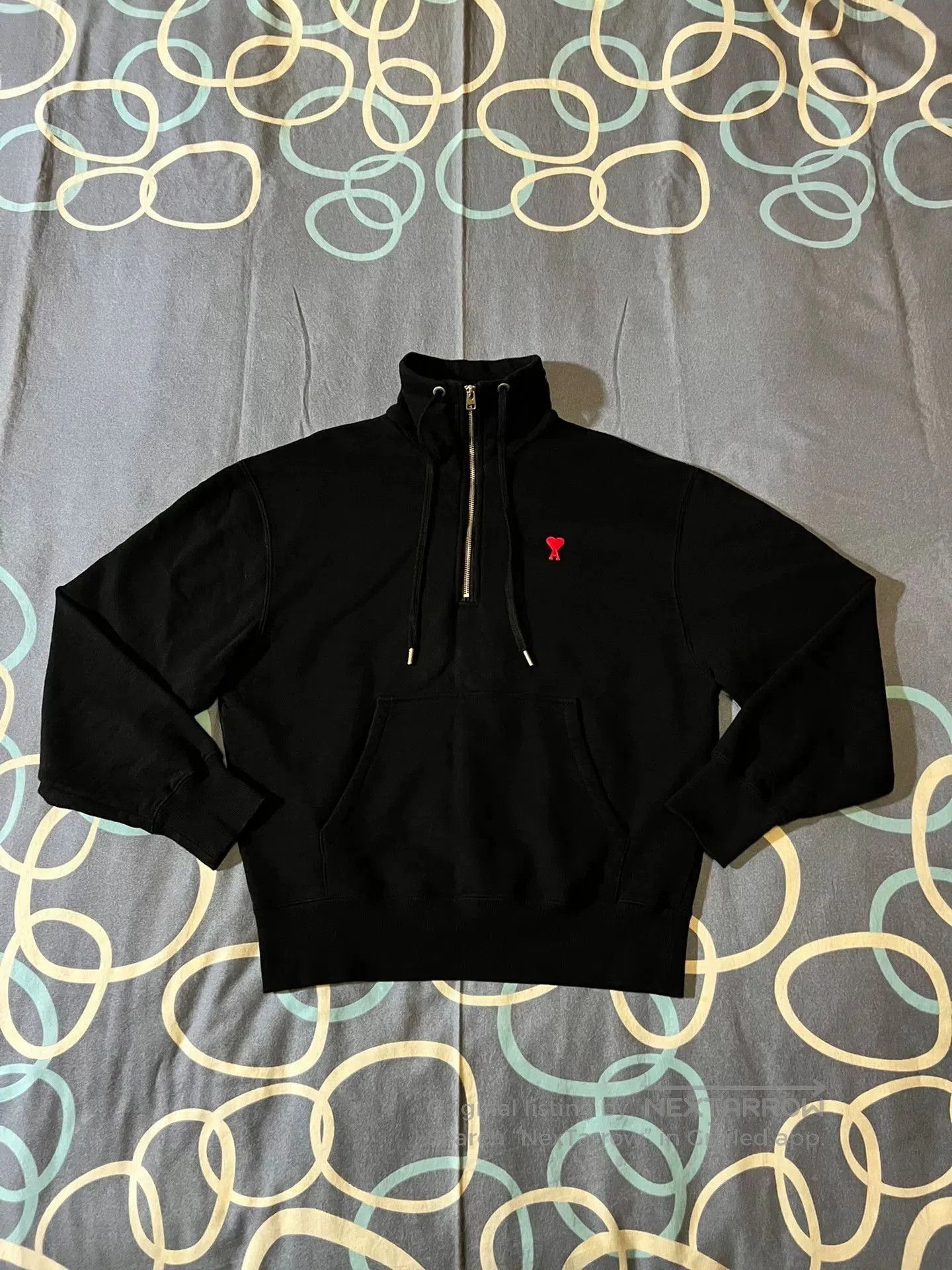 AMI ami red logo half-zip black sweatshirt. Size US S / EU 44-46 / 1 - 1 Thumbnail