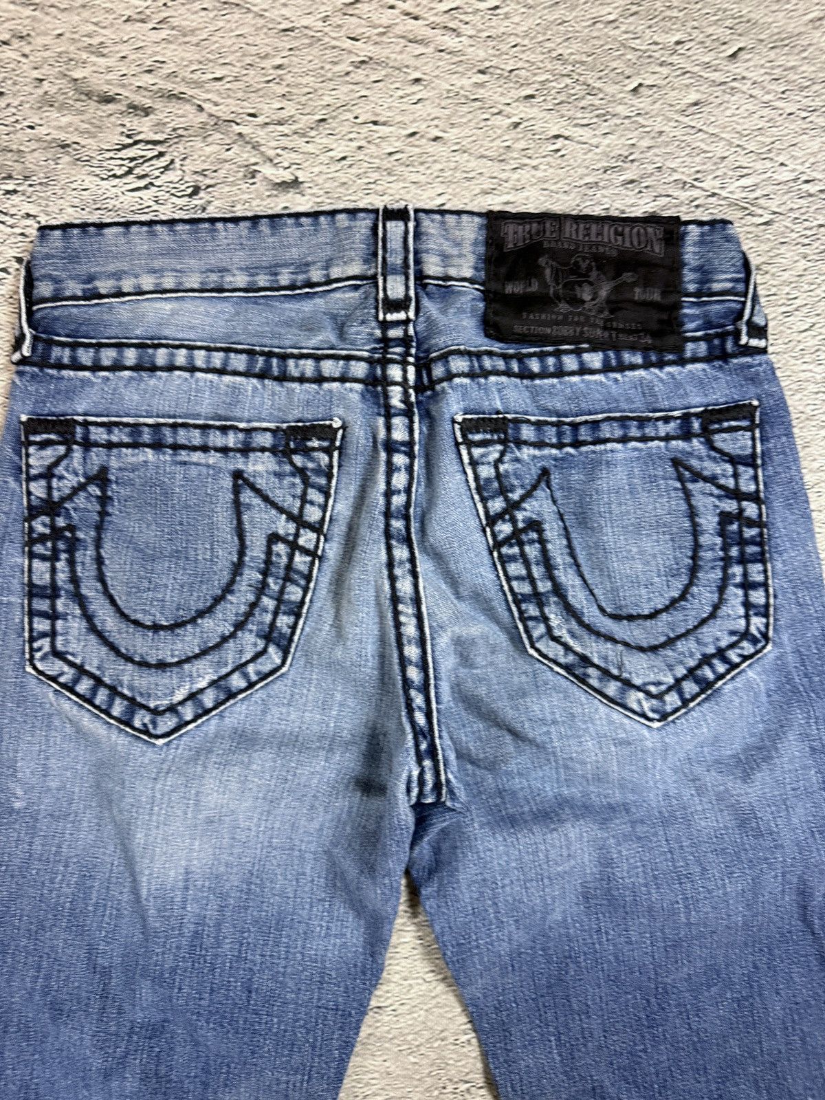 True Religion True Religion jeans blue vintage black stitch Bobby Super T Size US 31 - 3 Thumbnail
