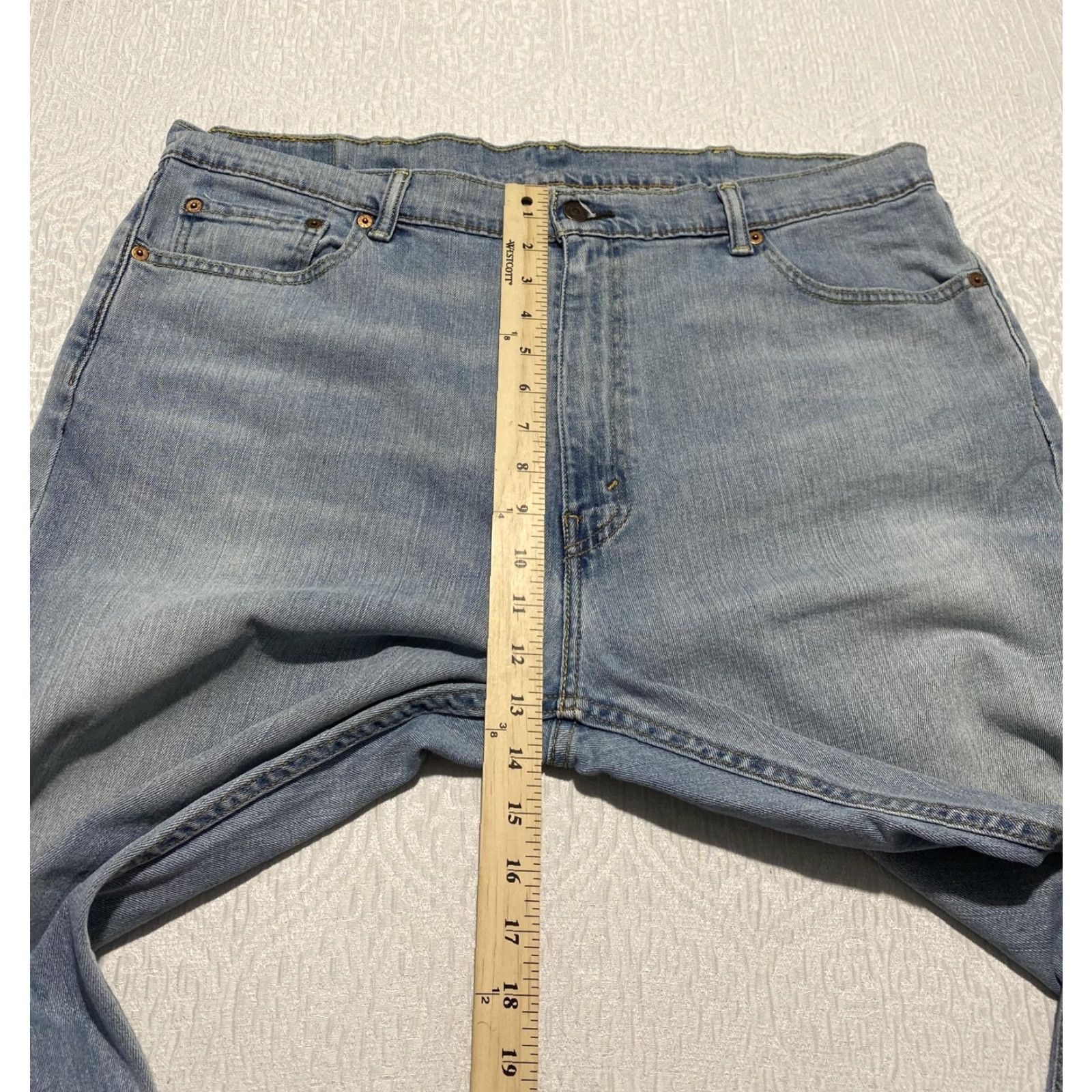 Levi's Levi's 505 Jeans Mens 40x30 Light Blue Regular Fit Straight Leg Denim Stretch Size US 40 / EU 56 - 6 Thumbnail