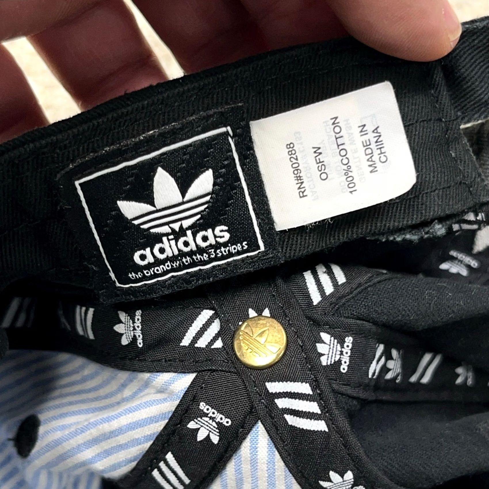 Adidas Adidas Cap Hat Strap Back Trefoil Logo Twill Dad Adjustable Black White Adult Size ONE SIZE - 6 Thumbnail