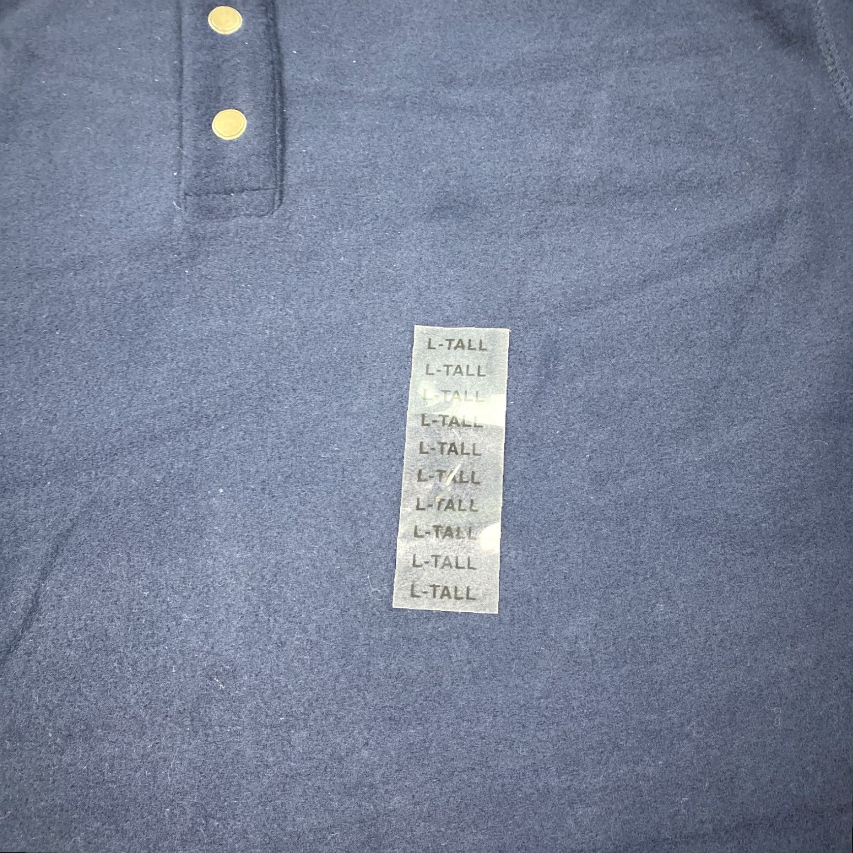 Vintage VINTAGE St Johns Bay Pullover Sweater Mens Large Tall Navy Blue Fleece Henley Size US L / EU 52-54 / 3 - 3 Thumbnail