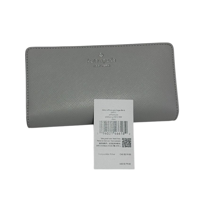 Kate Spade Kate Spade Dana Large Slim Bifold Wallet in Platinum Grey Size ONE SIZE - 6 Thumbnail