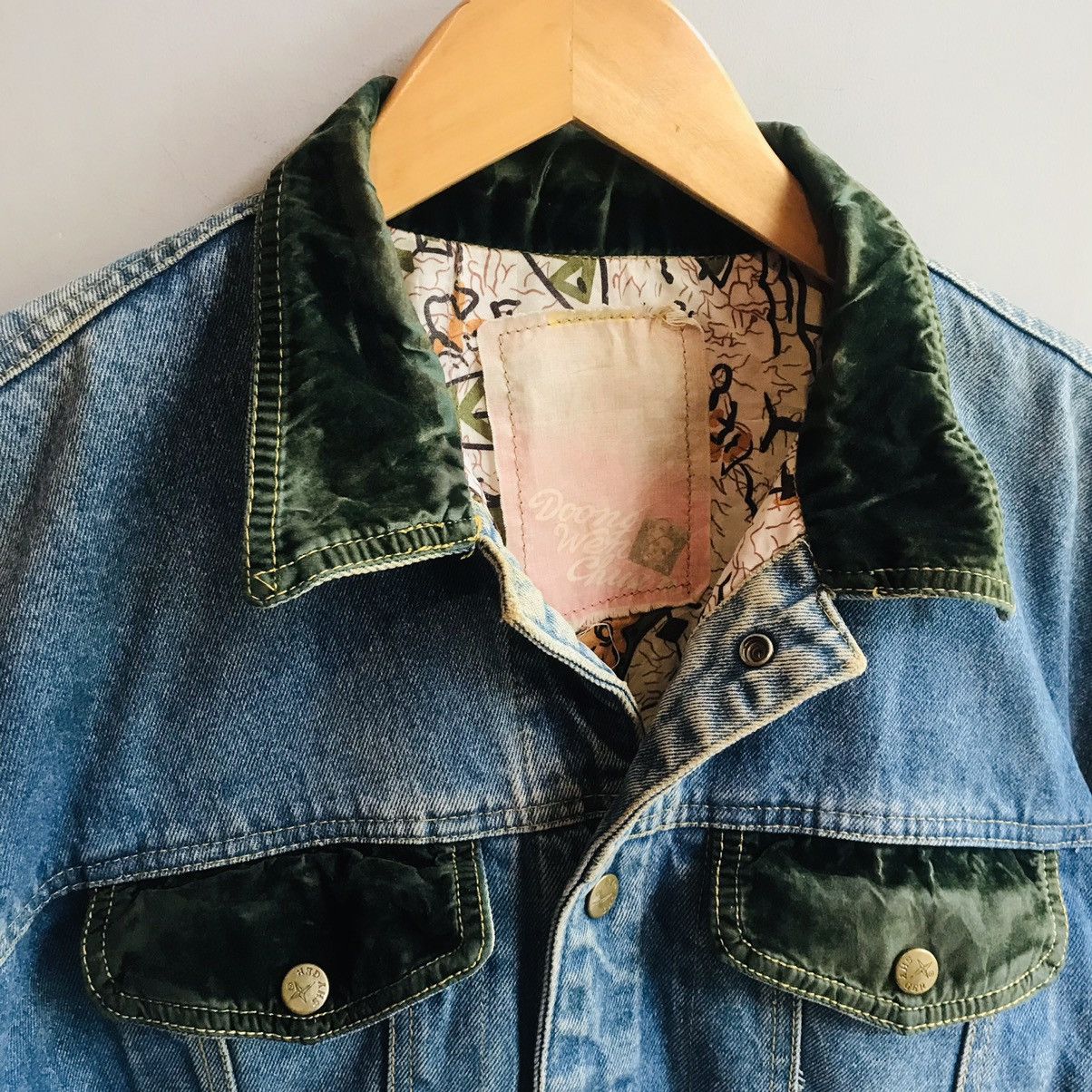Seditionaries × Vintage Vintage Velour Collar Denim Jacket Size US M / EU 48-50 / 2 - 3 Thumbnail