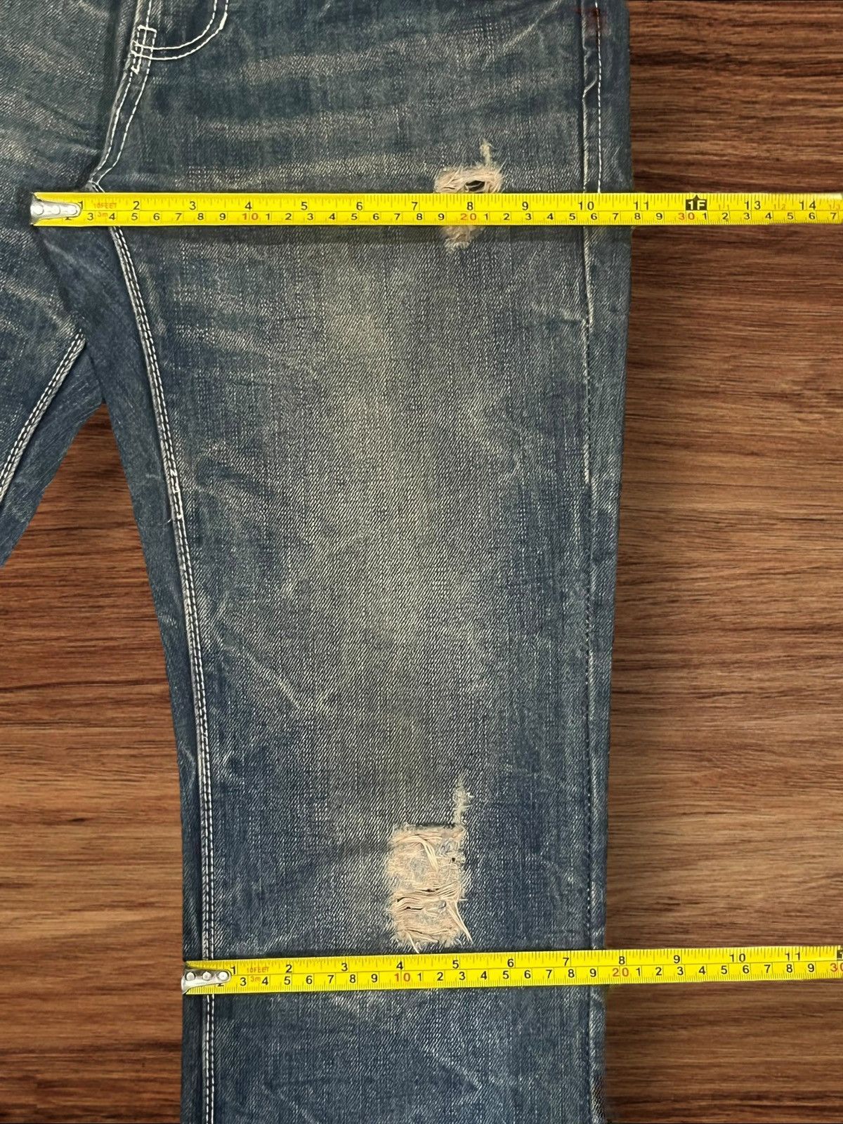 If Six Was Nine Vintage Japanese Brand Cavaria Distressed Whisker Flare Jean Size US 30 / EU 46 - 16 Thumbnail