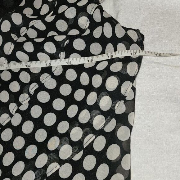 Adrianna Papell Adrianna Papell Black Polka Dots Uniquely Made Sleeve(s) Lin Size M / US 6-8 / IT 42-44 - 9 Thumbnail