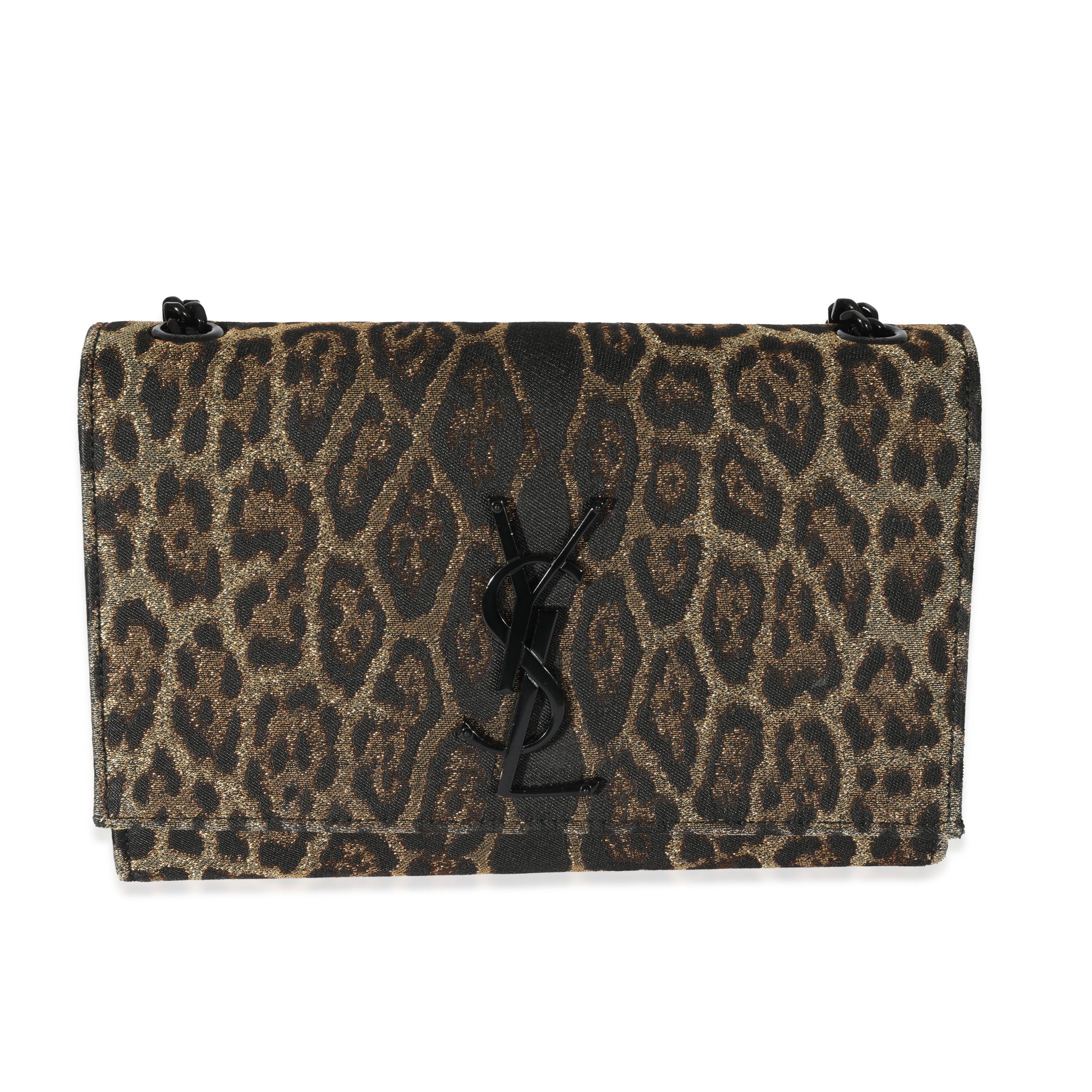 image of YVES Saint Laurent Brocade Leopard Kate Bag in Brown, Women's