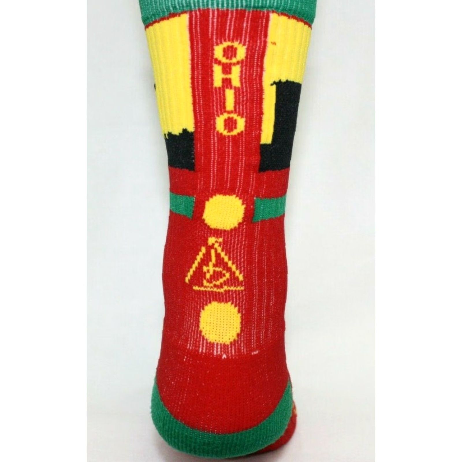 Vintage VINTAGE Rep It City Ohio City Socks Mens Red Black Green Yellow Rasta CoolMax Basketball Socks Mens M/L Size ONE SIZE - 2 Thumbnail