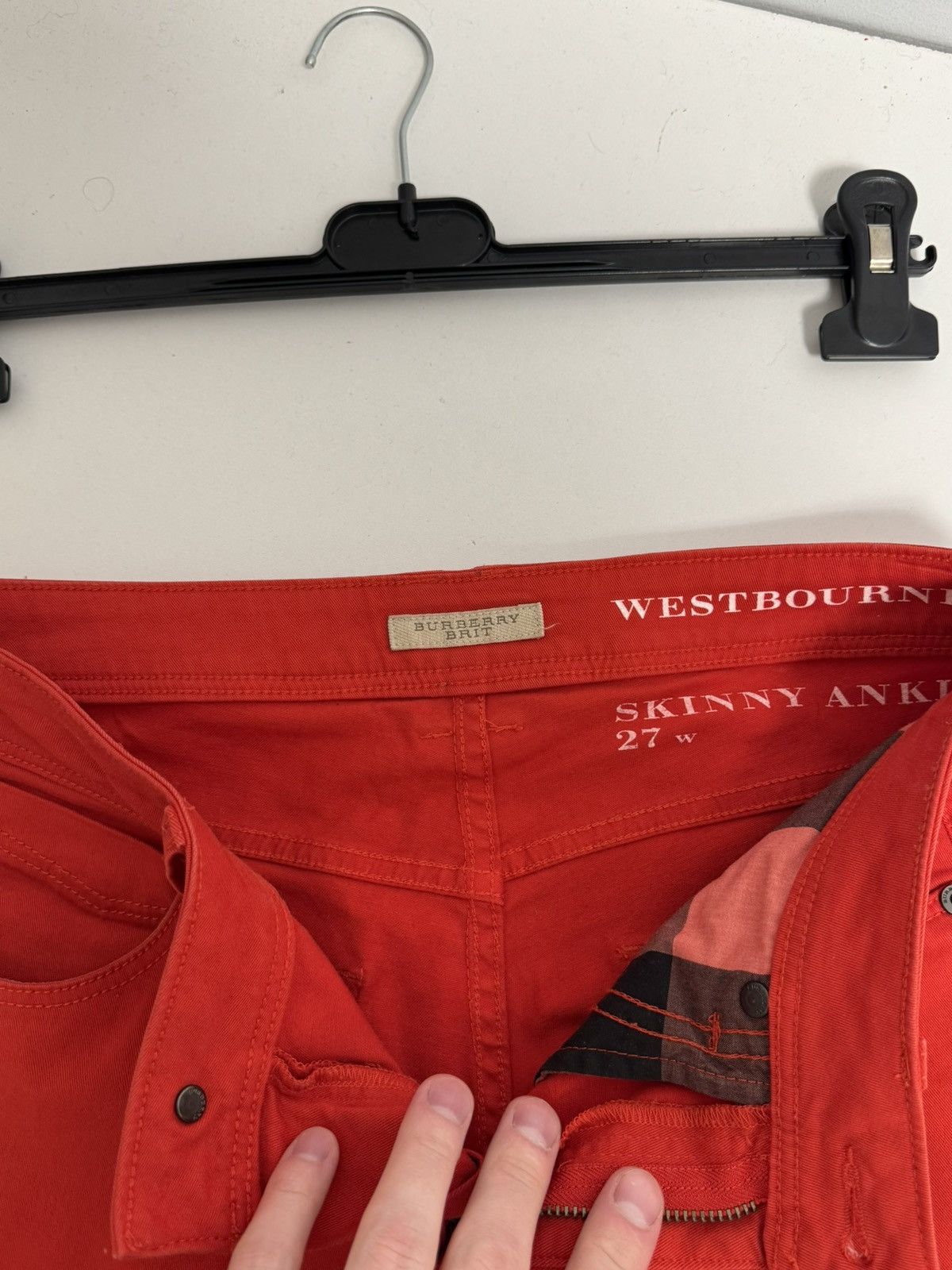 Burberry Burberry Brit Women’s Pants Luxury Red Skinny Size 27" / US 4 / IT 40 - 12 Thumbnail