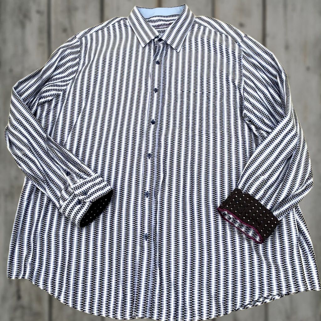 Tasso Elba Tasso Elba Shirt Mens XXL Blue Striped Long Sleeve Button Up Cotton 18-18.5 2XL Casual Party/Cocktail Size US XXL / EU 58 / 5 - 1 Thumbnail