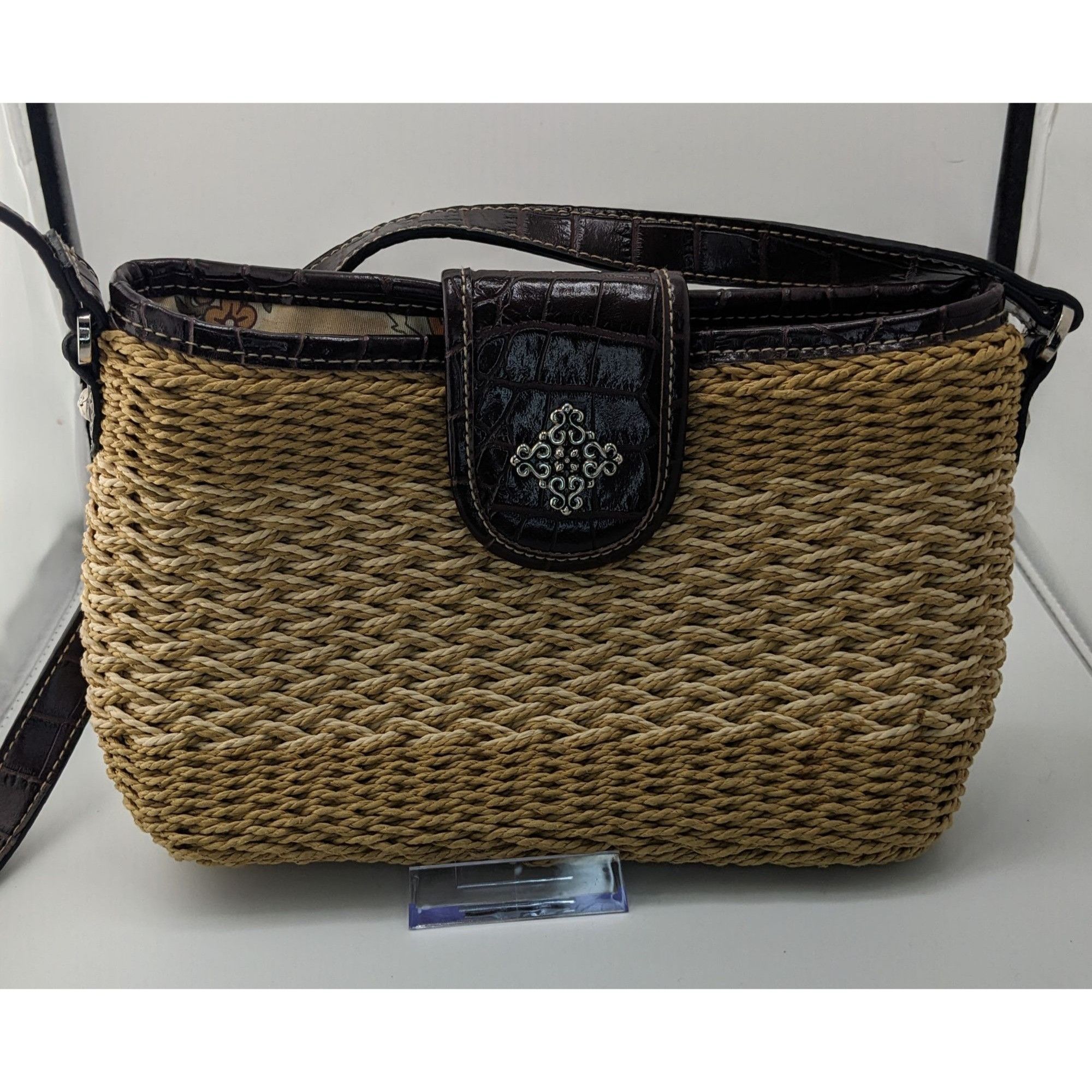 Other Hippie Bohemian Woven Crossbody Bag With Croc-Embossed Vinyl Size ONE SIZE - 4 Thumbnail