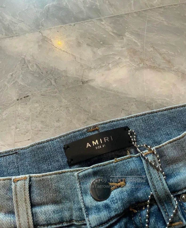 Amiri Amiri Size 31 Classic Render Destroyed Patchwork Blue Jeans Size US 31 - 2 Thumbnail